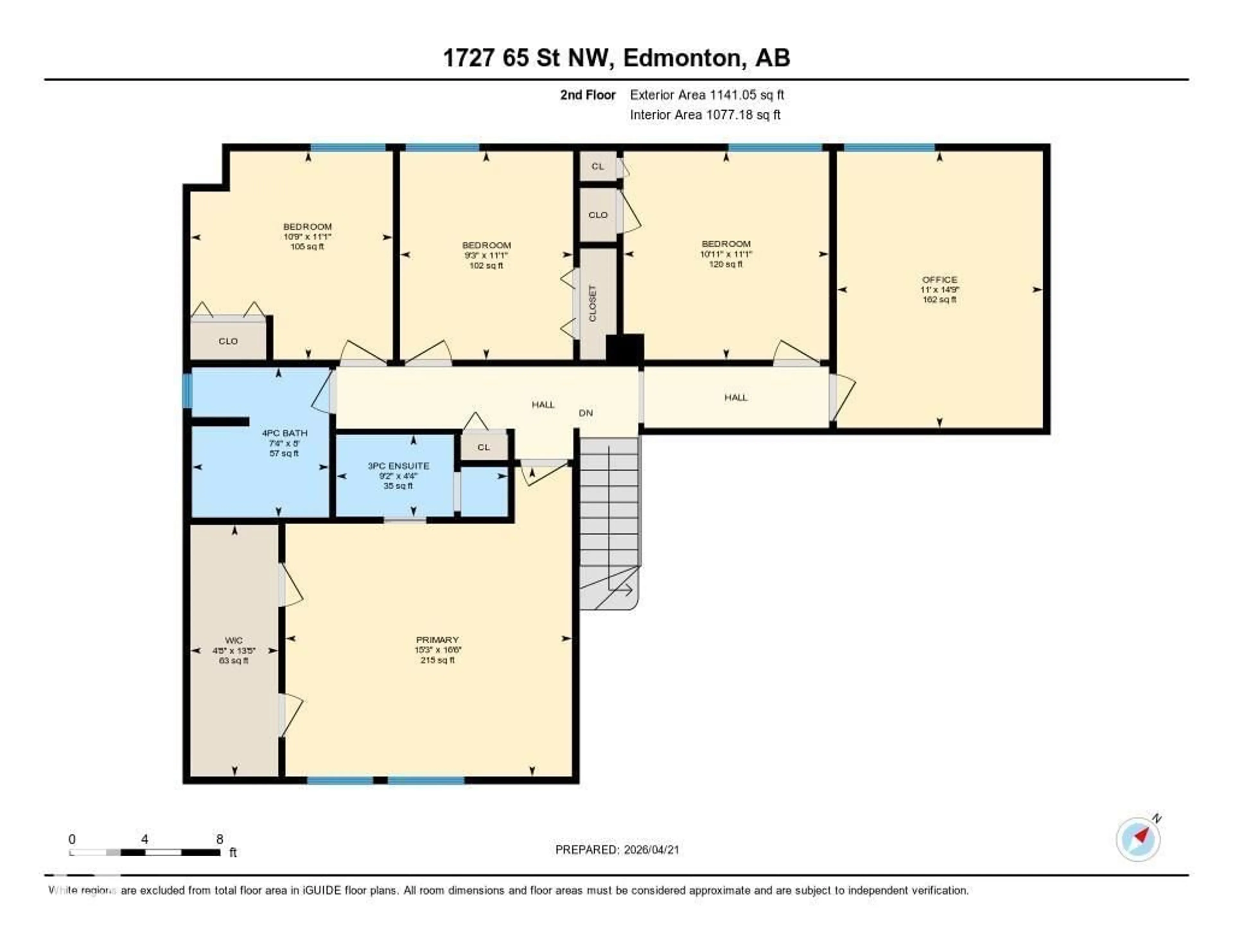 Floor plan for NW - 1727 65 ST, Edmonton Alberta T6L1N1