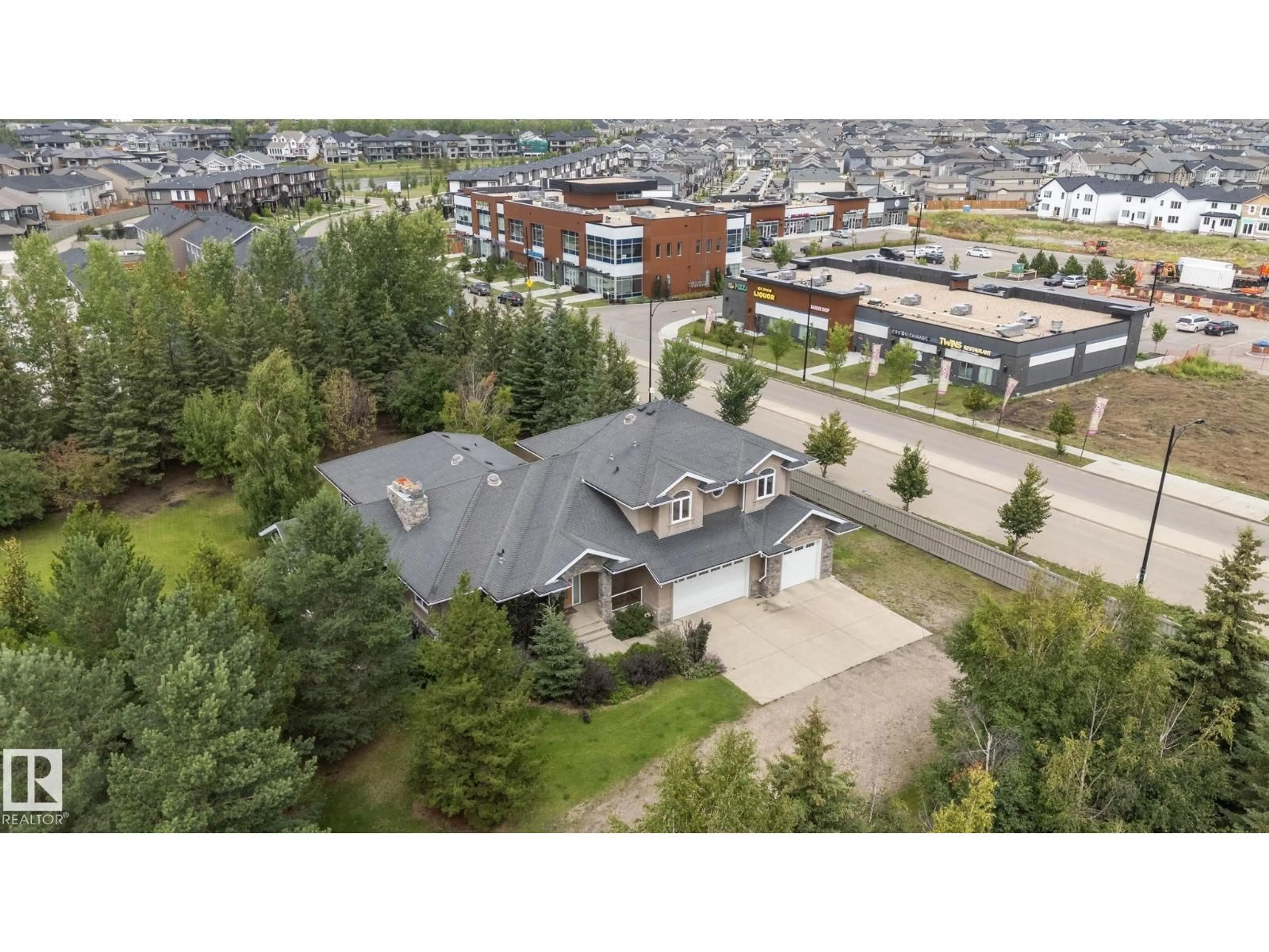 A pic from outside/outdoor area/front of a property/back of a property/a pic from drone, street for SW - 15860 41 AV, Edmonton Alberta T6W1A6