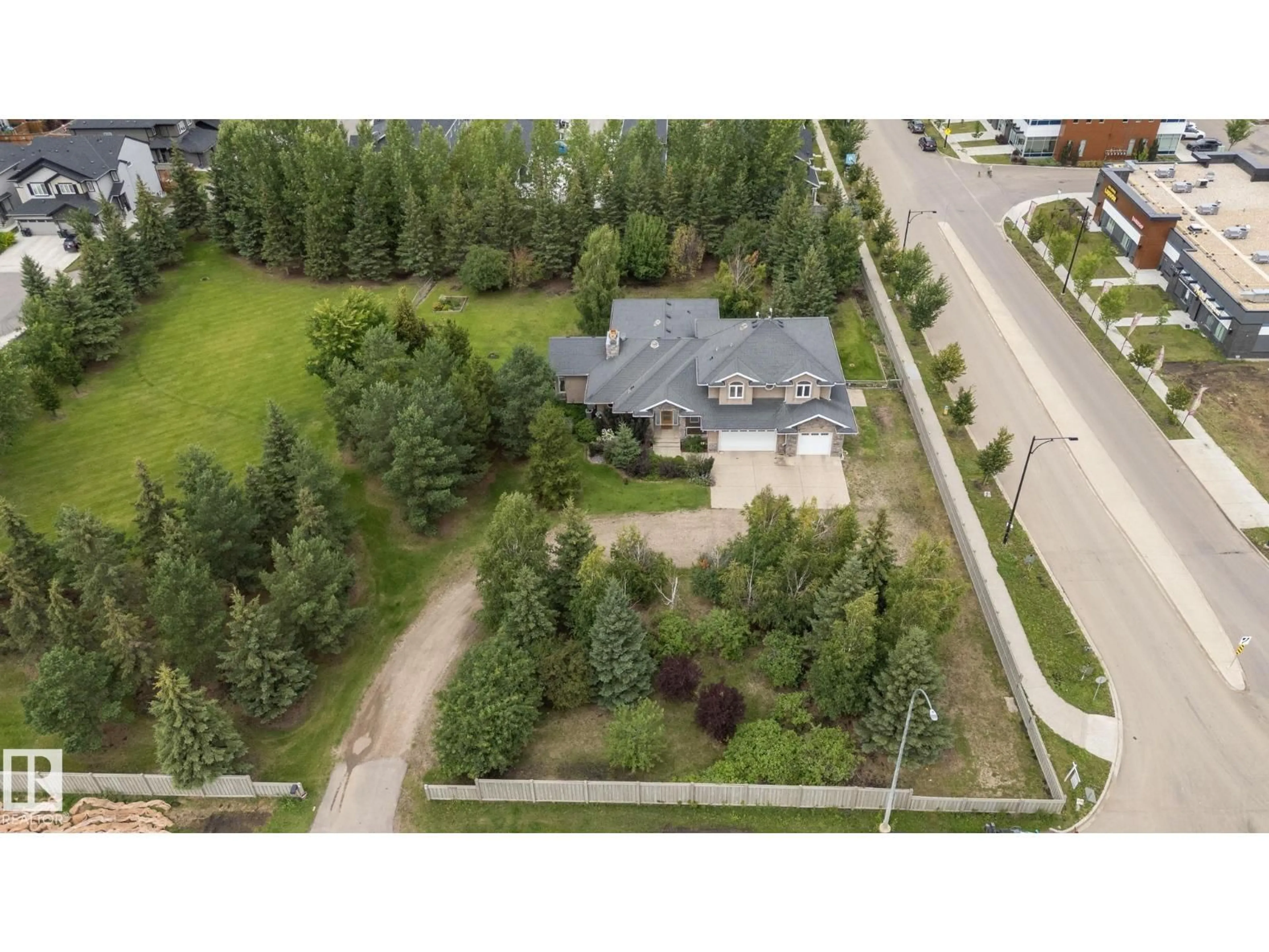 A pic from outside/outdoor area/front of a property/back of a property/a pic from drone, street for SW - 15860 41 AV, Edmonton Alberta T6W1A6