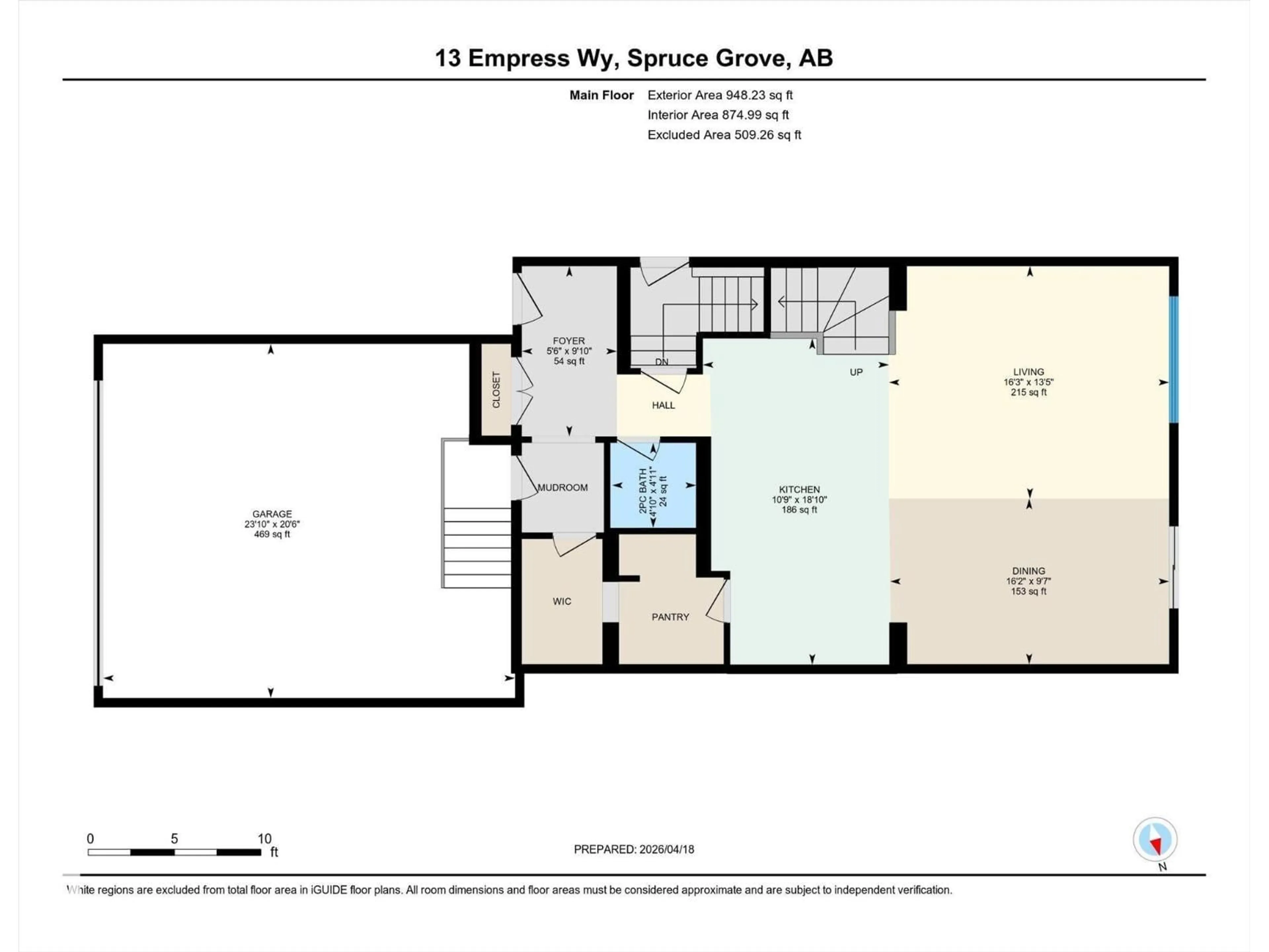 Floor plan for 13 EMPRESS WY, Spruce Grove Alberta T7X4B7