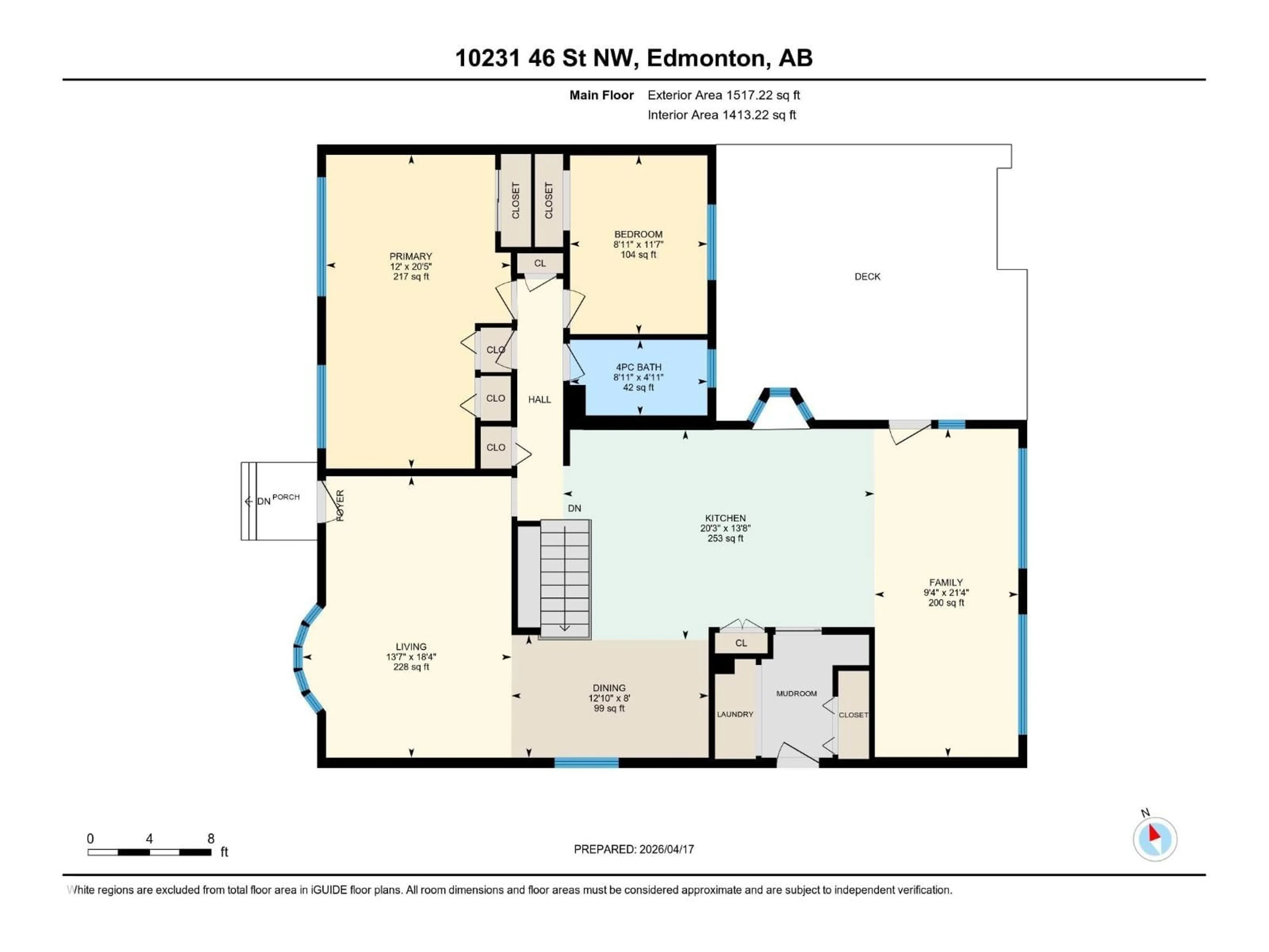 Floor plan for 10231 46 ST, Edmonton Alberta T6A1X9