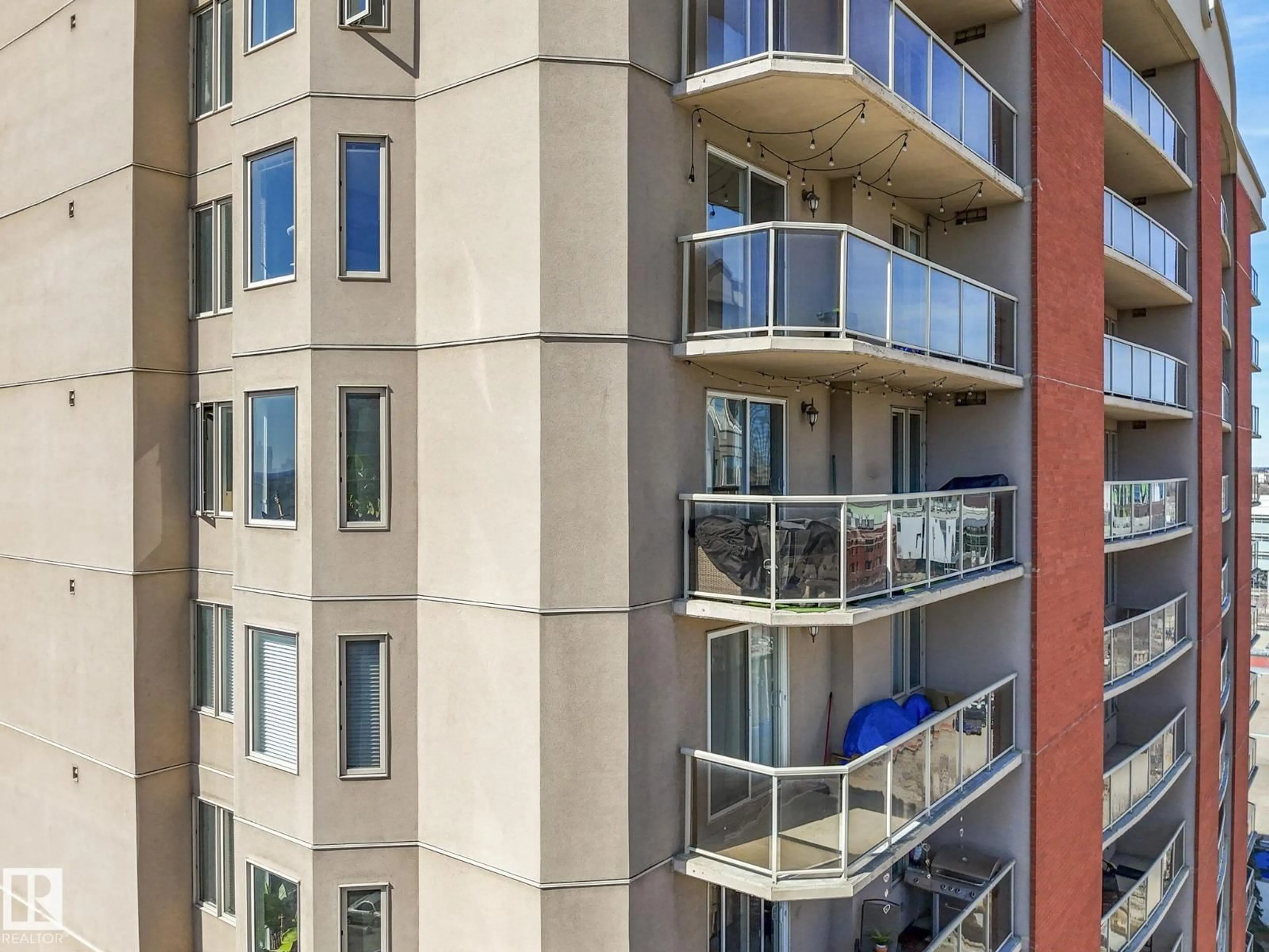 Balcony in the apartment, city buildings view from balcony for 1404 - 10909 103 AV, Edmonton Alberta T5K2W7