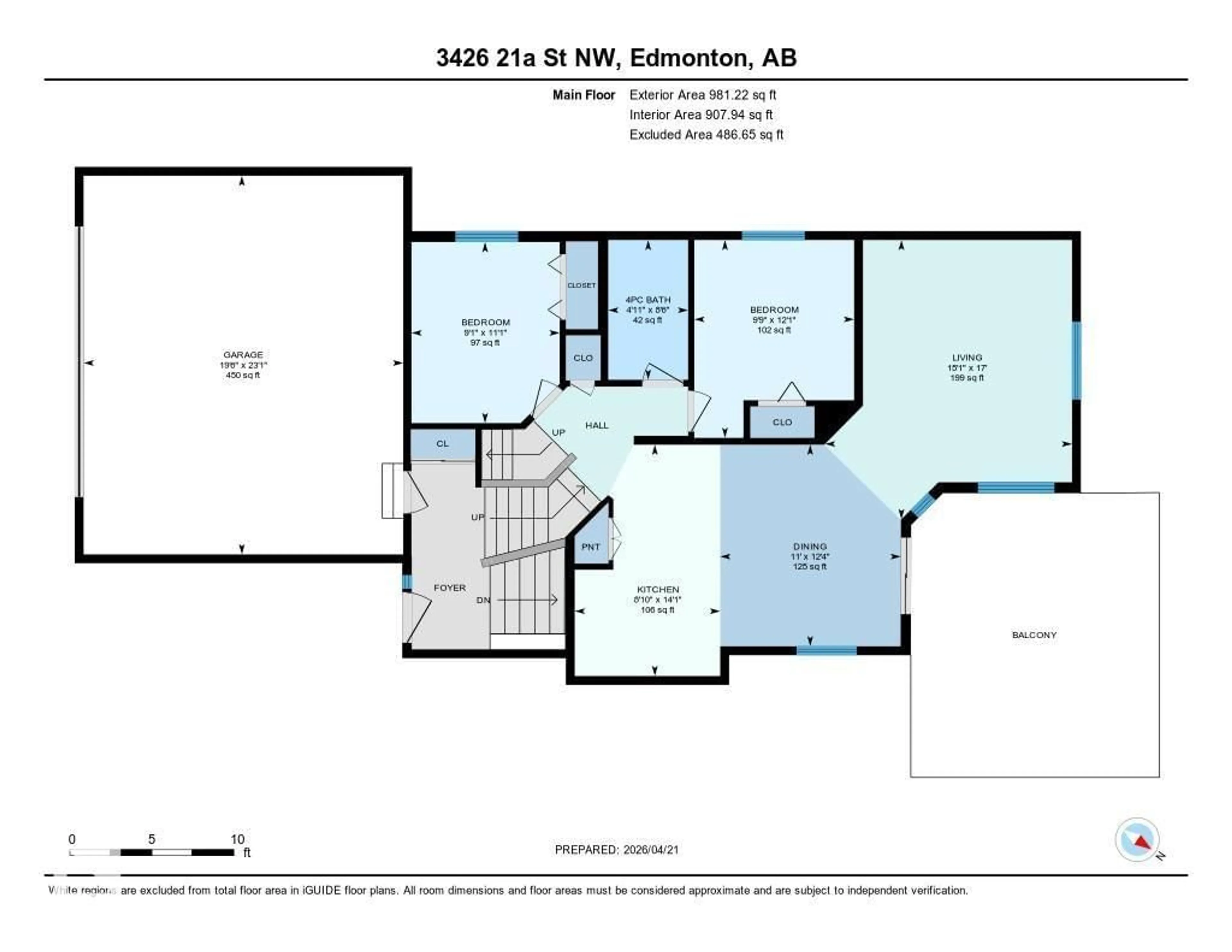 Floor plan for NW - 3426 21A ST, Edmonton Alberta T6T0B3