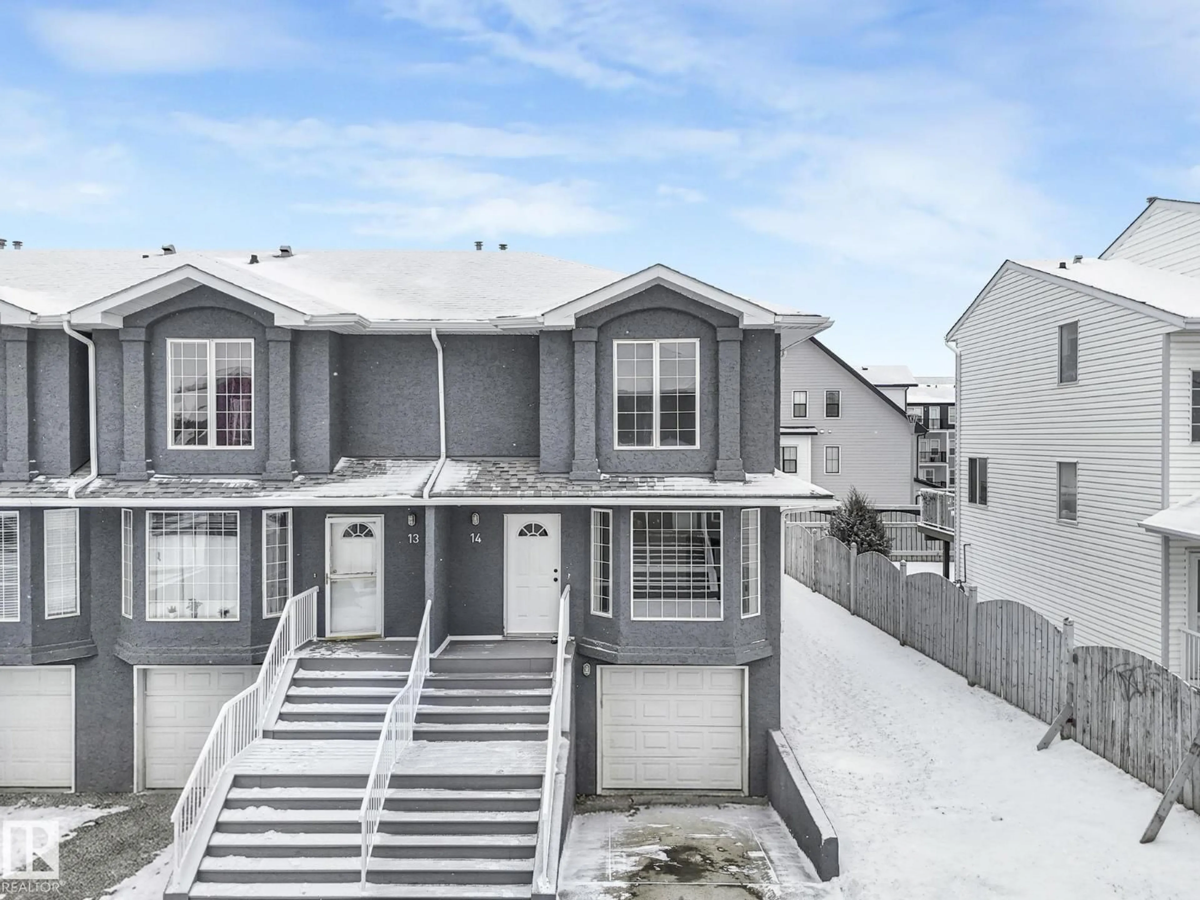 A pic from outside/outdoor area/front of a property/back of a property/a pic from drone, street for #14 - 15128 22 ST, Edmonton Alberta T5Y2W5