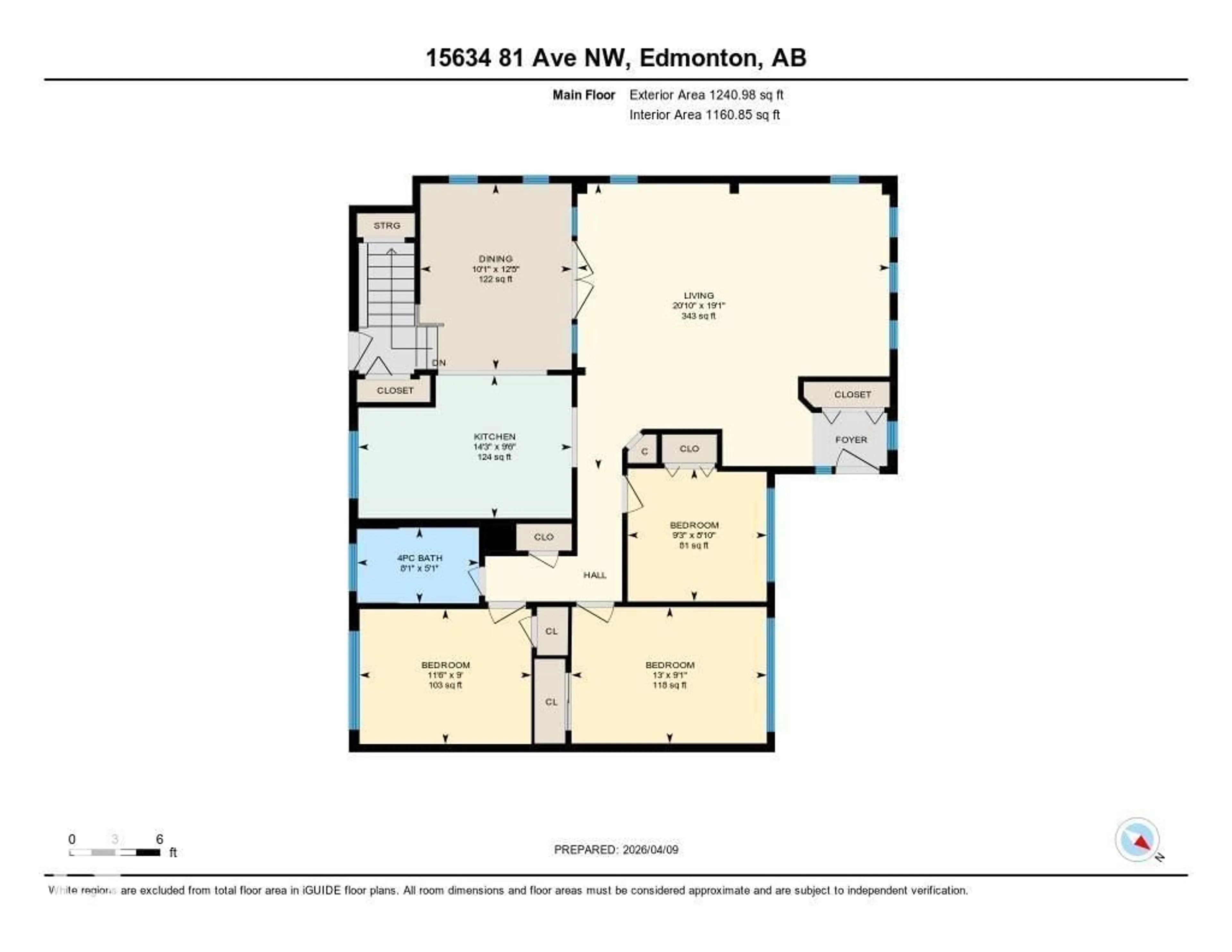Floor plan for 15634 81 AV, Edmonton Alberta T5R3P4