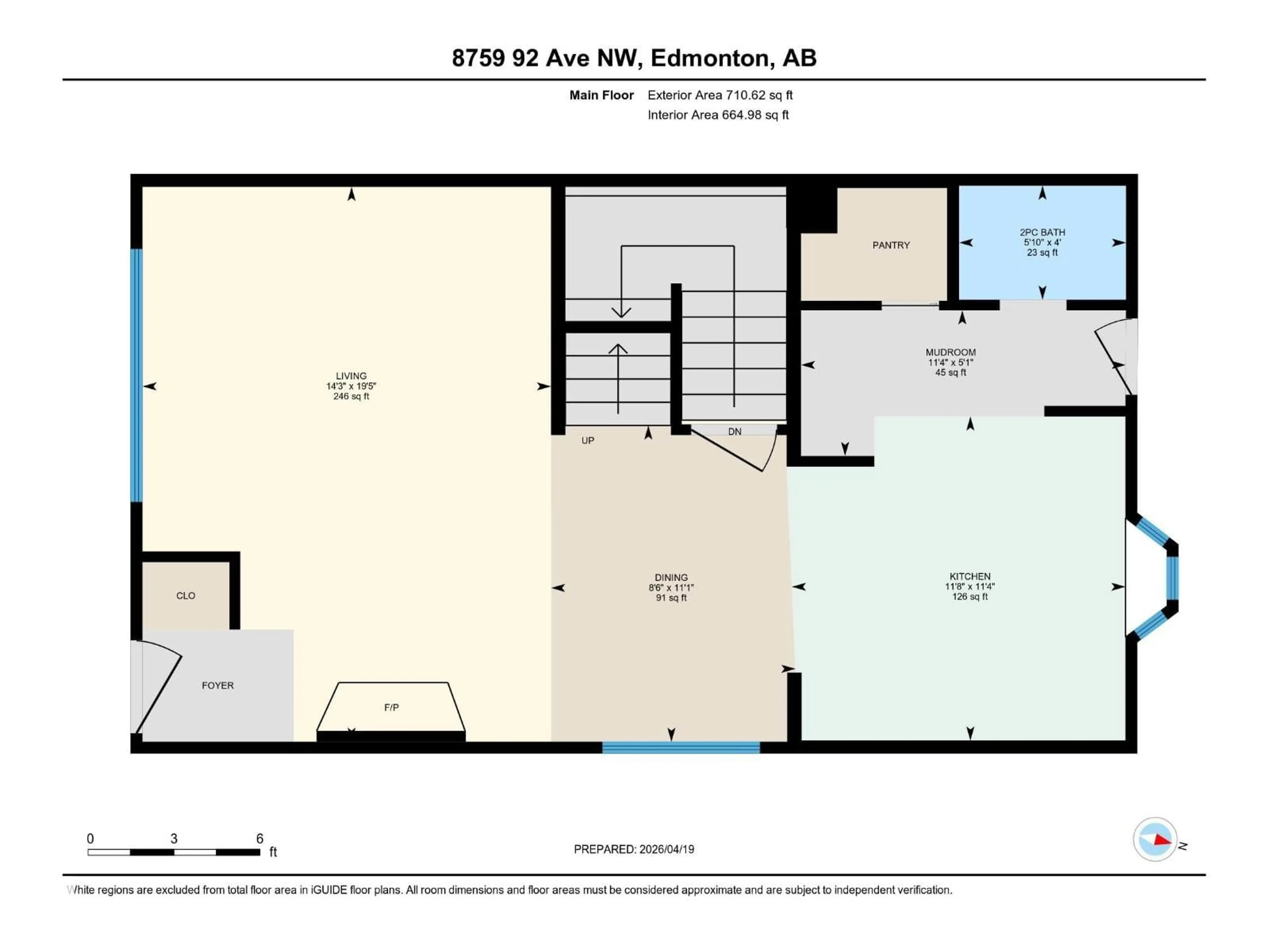 Floor plan for 8759 92 AV, Edmonton Alberta T6C1S2