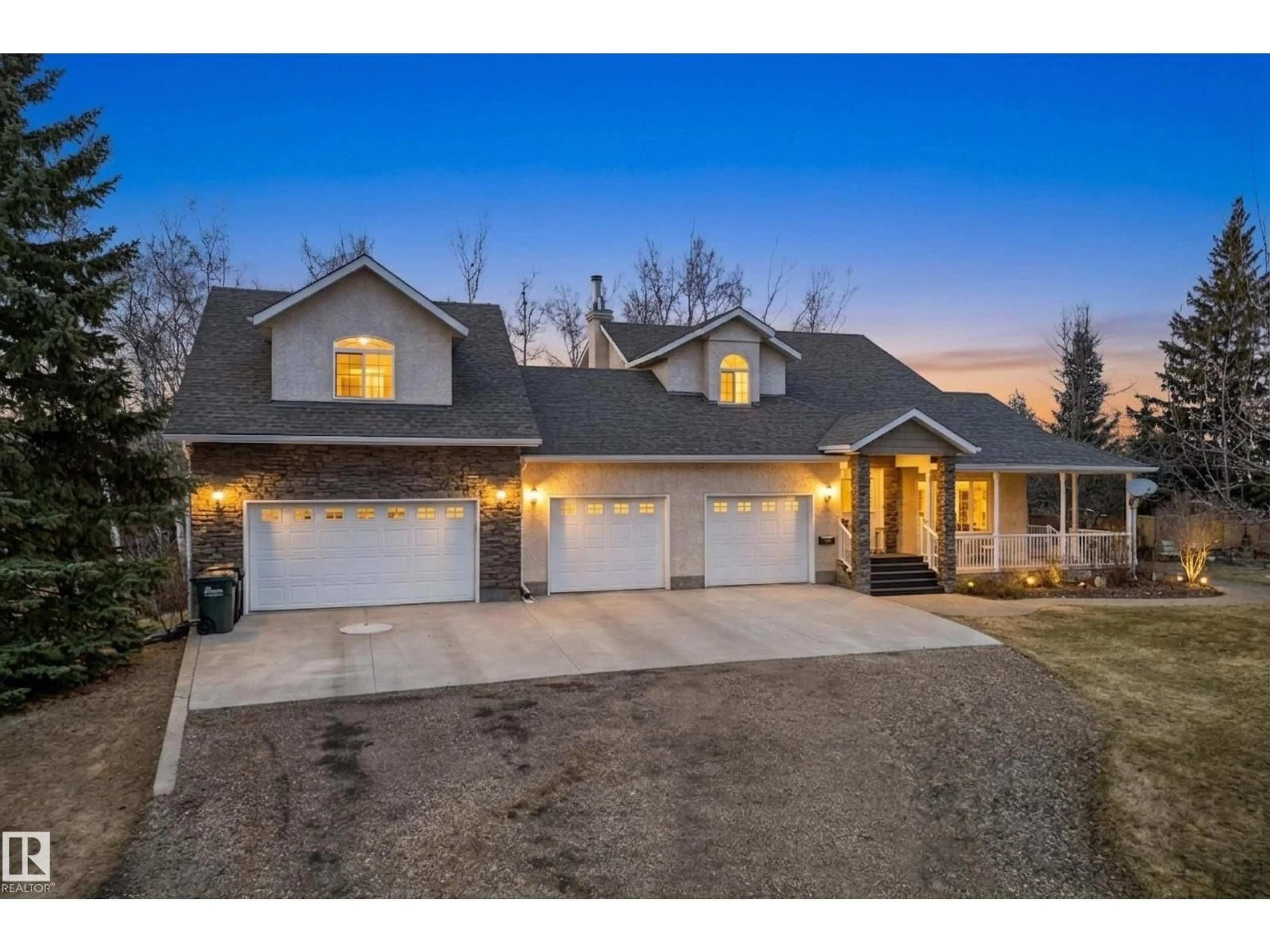 A pic from outside/outdoor area/front of a property/back of a property/a pic from drone, street for 52312 - 295 RGE ROAD 225, Rural Strathcona County Alberta T8C1E1