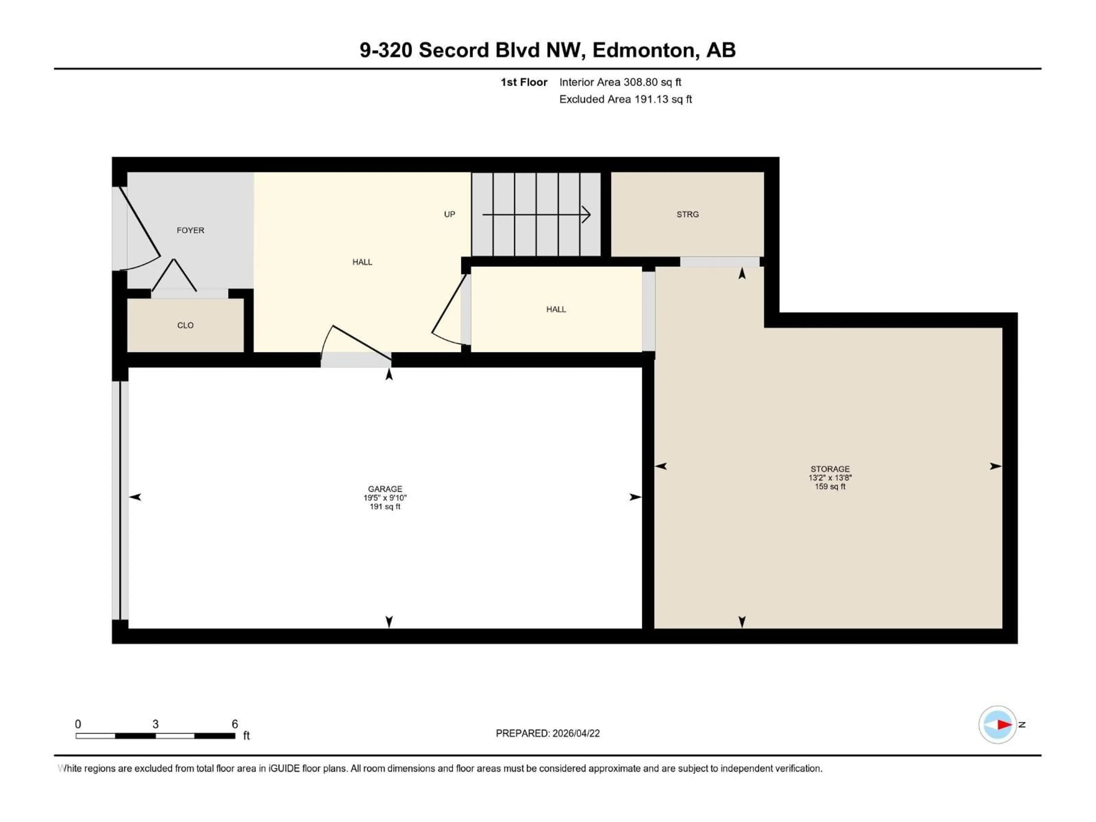 Floor plan for 9 - 320 SECORD BV, Edmonton Alberta T5T7E8
