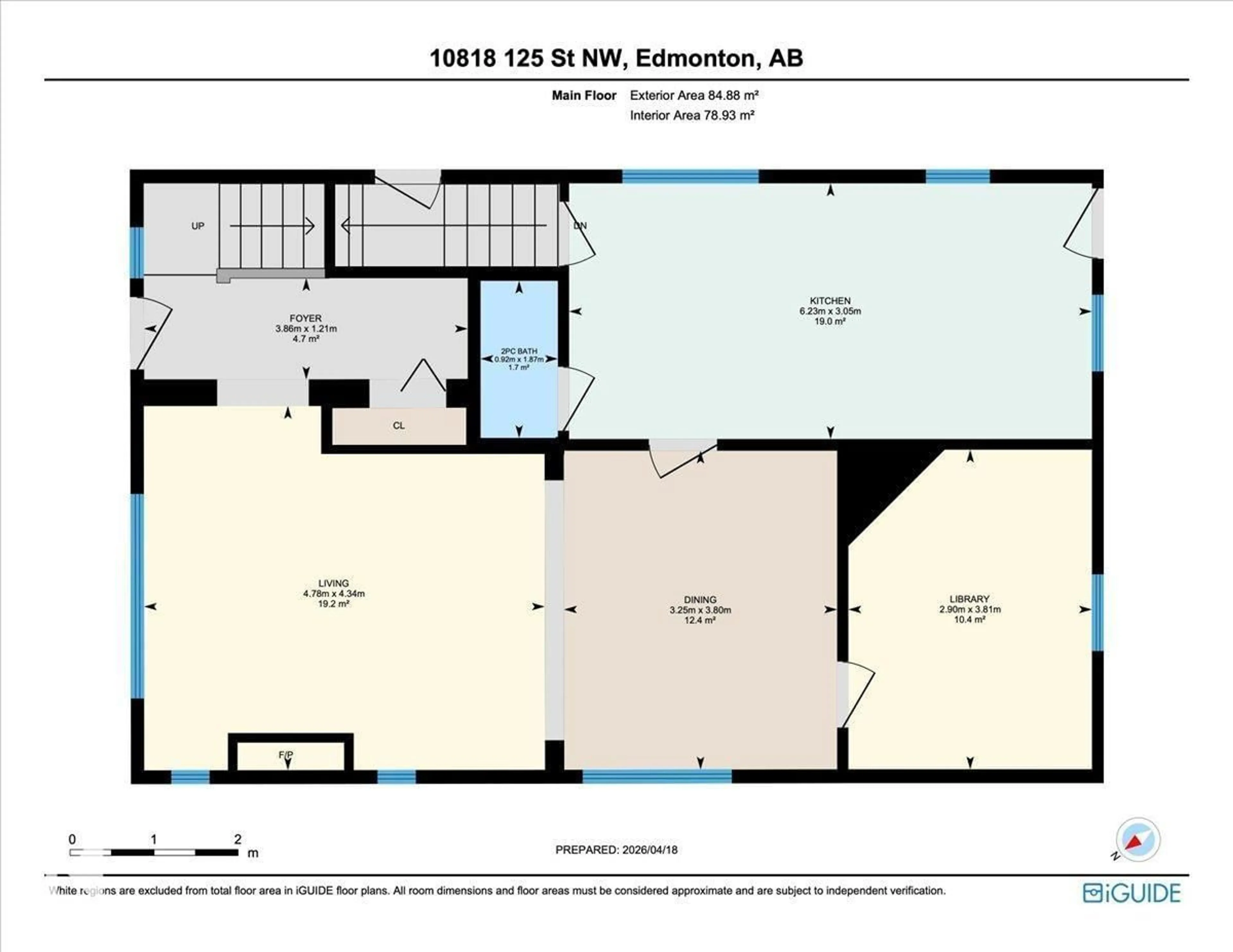 Floor plan for 10818 125 ST, Edmonton Alberta T5M0L4