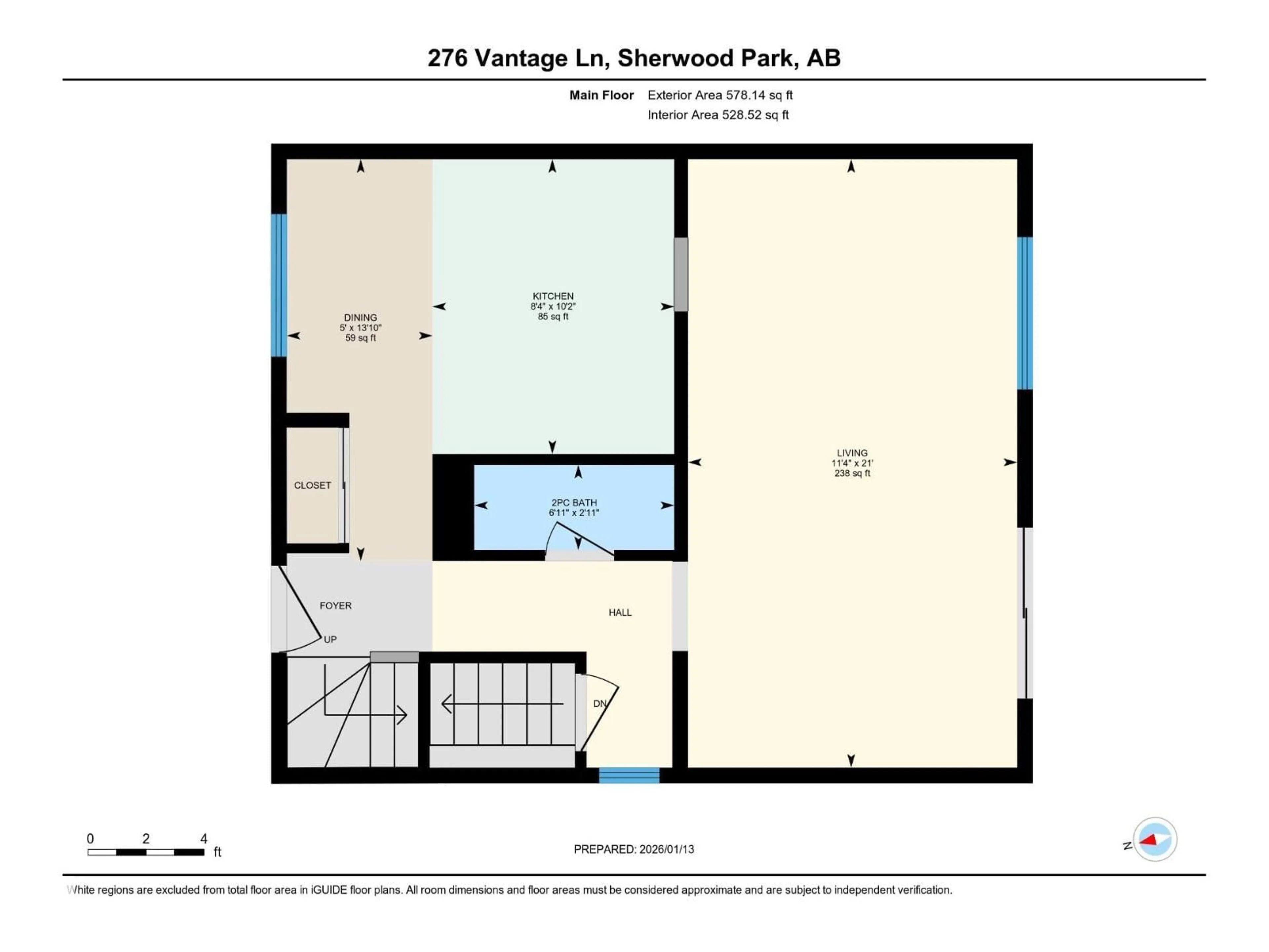Floor plan for 276 VANTAGE LN, Sherwood Park Alberta T8A4J2