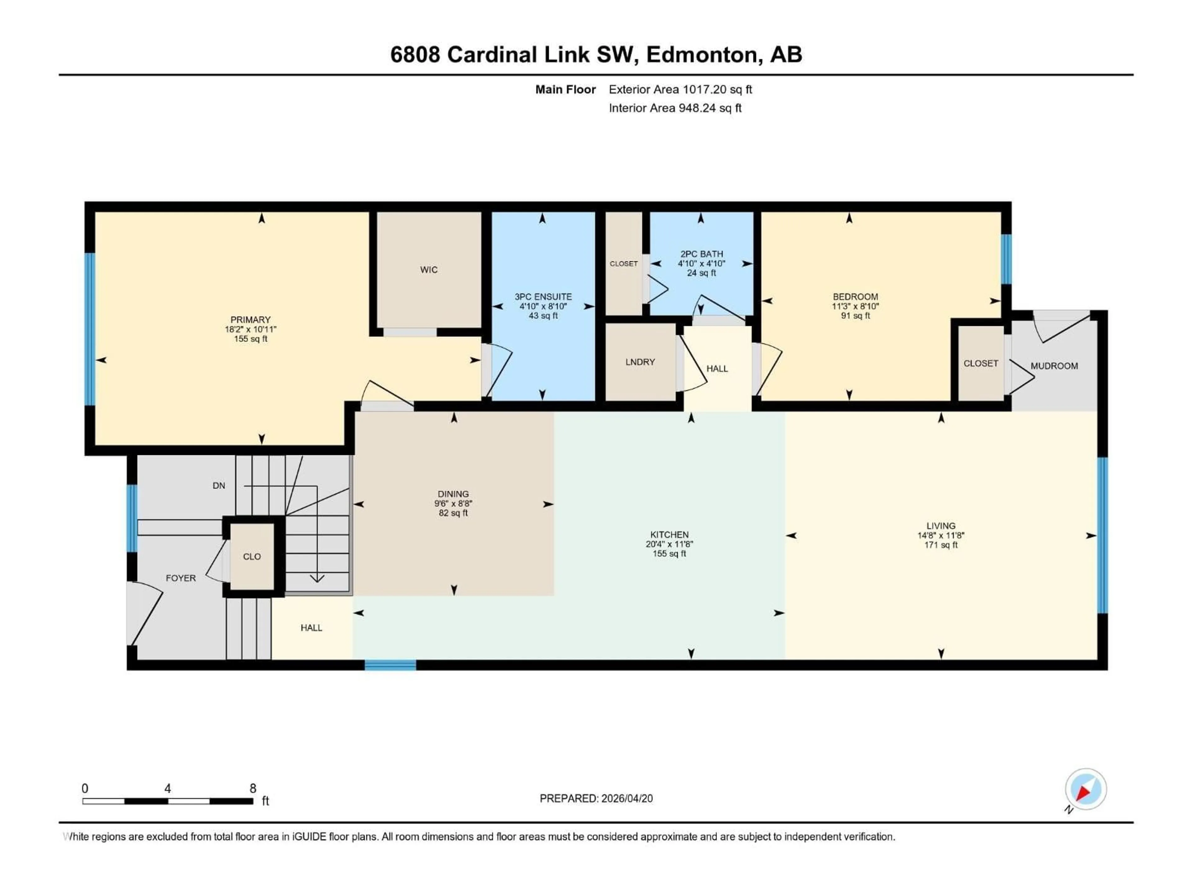 Floor plan for 6808 CARDINAL LI, Edmonton Alberta T6W1Y9