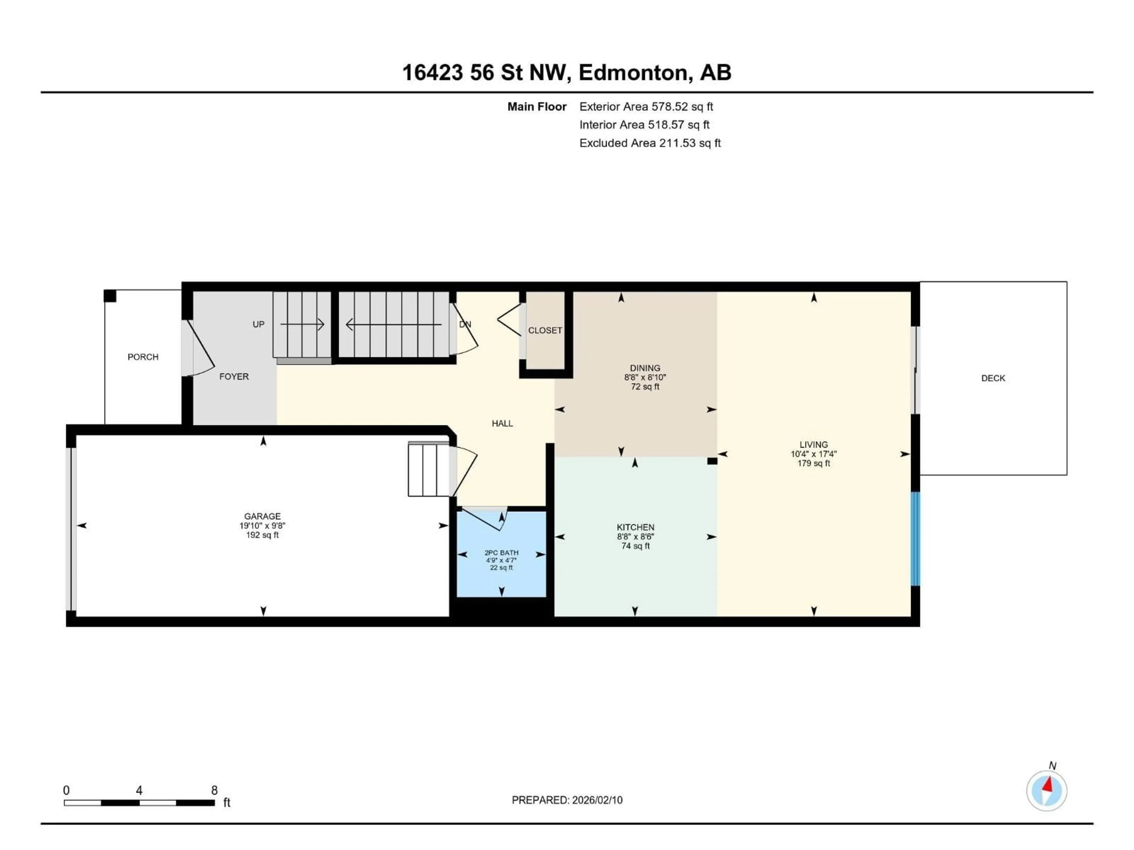 Floor plan for 16423 56 ST, Edmonton Alberta T5Y3M7