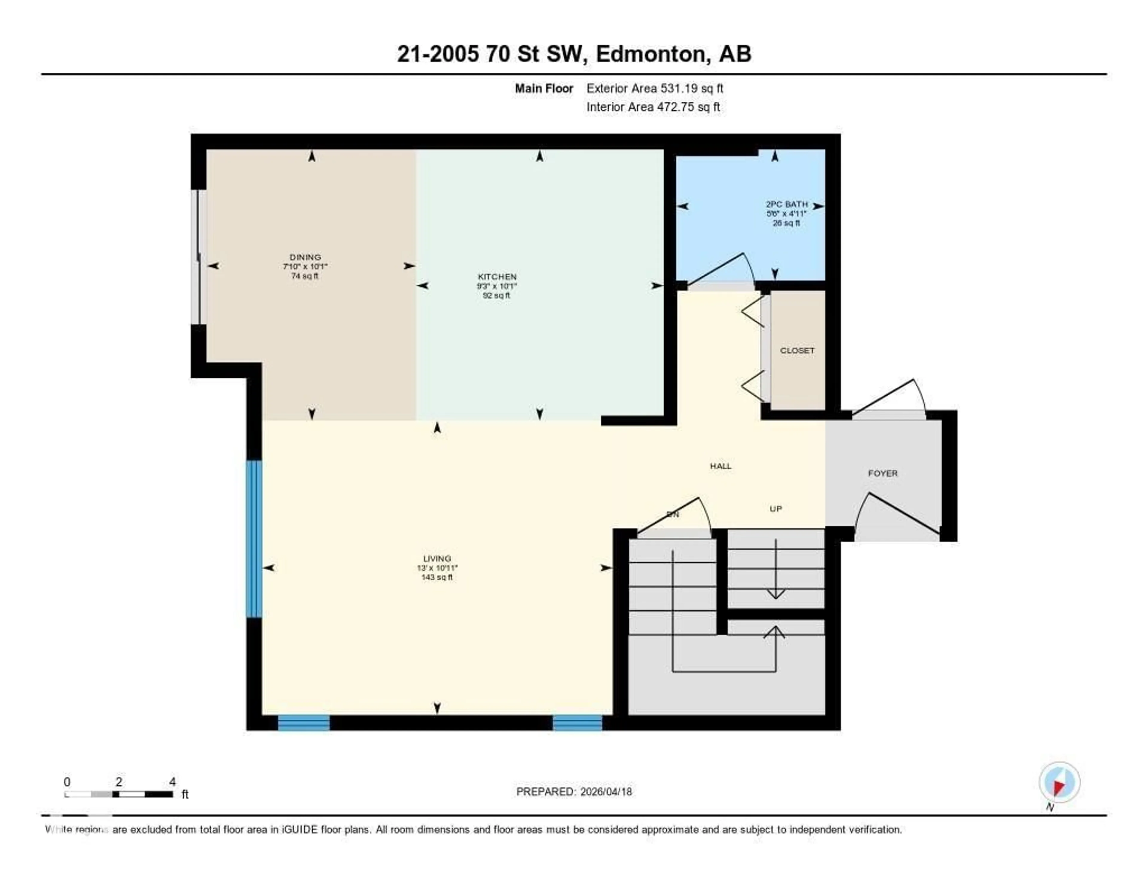 Floor plan for 21 - 2005 70 ST, Edmonton Alberta T6X0T9