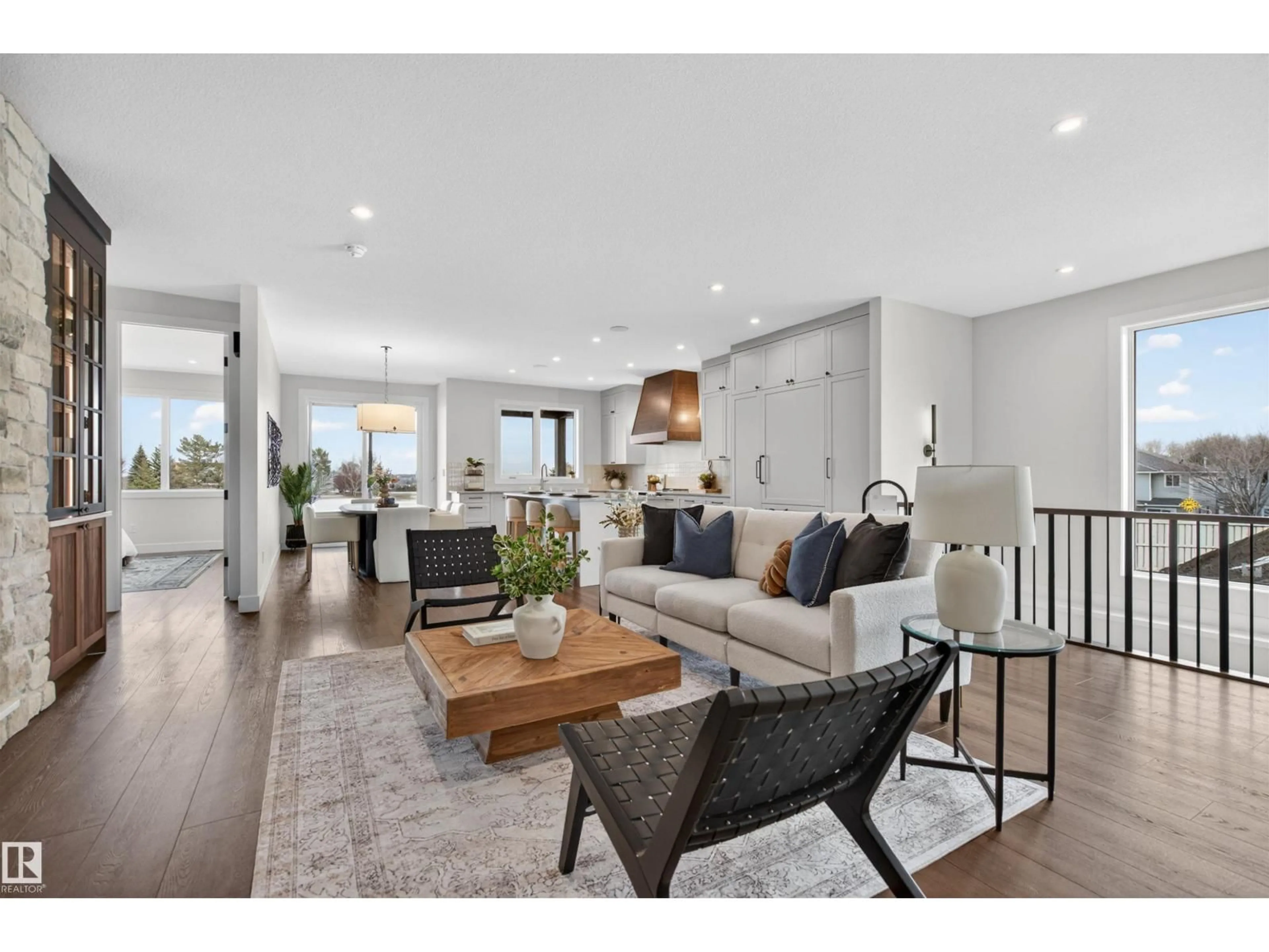 Living room with furniture, wood/laminate floor for 149 EASTGATE WAY, St. Albert Alberta T8N4H2