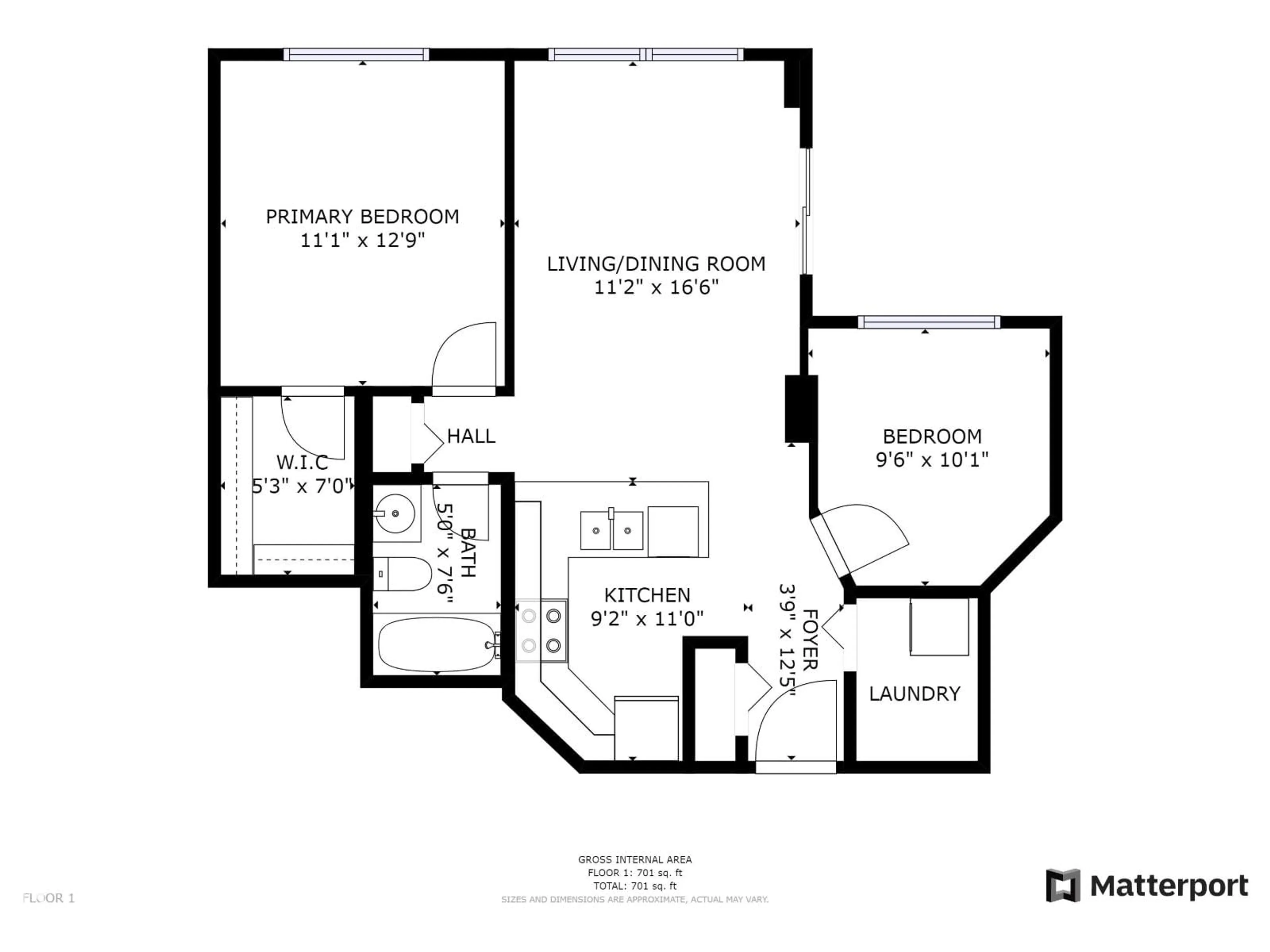 Floor plan for #805 - 10055 118 ST, Edmonton Alberta T5K0C1