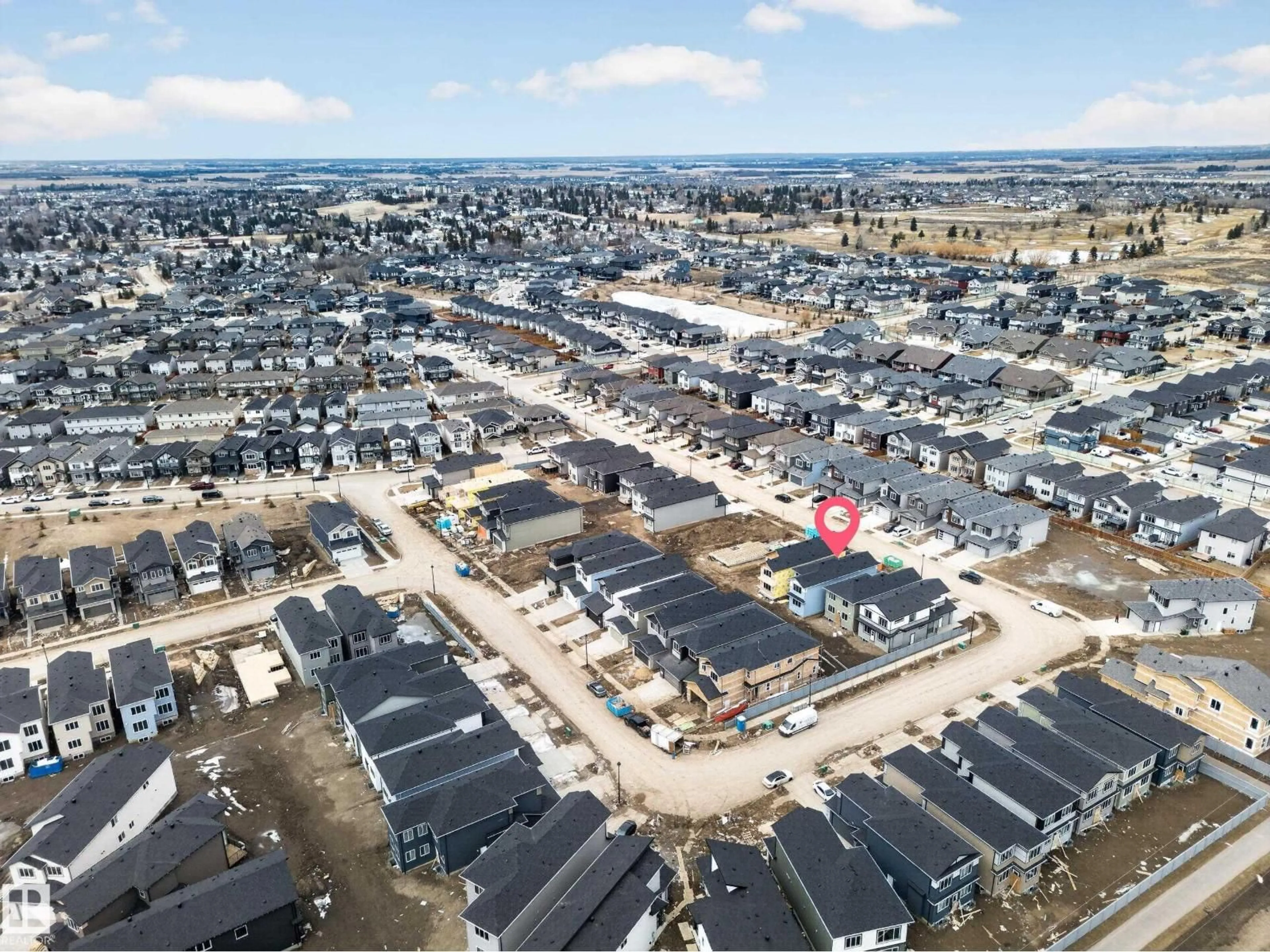 A pic from outside/outdoor area/front of a property/back of a property/a pic from drone, street for 3507 45 AV, Beaumont Alberta T4X3G9