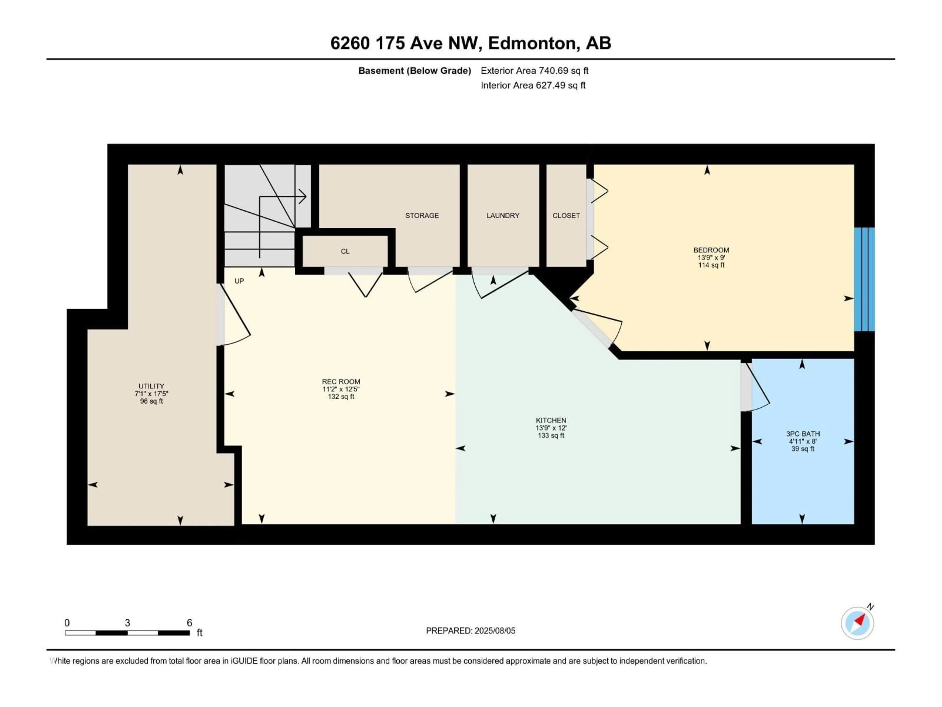 Floor plan for 6260 175 AV, Edmonton Alberta T5Y4H3