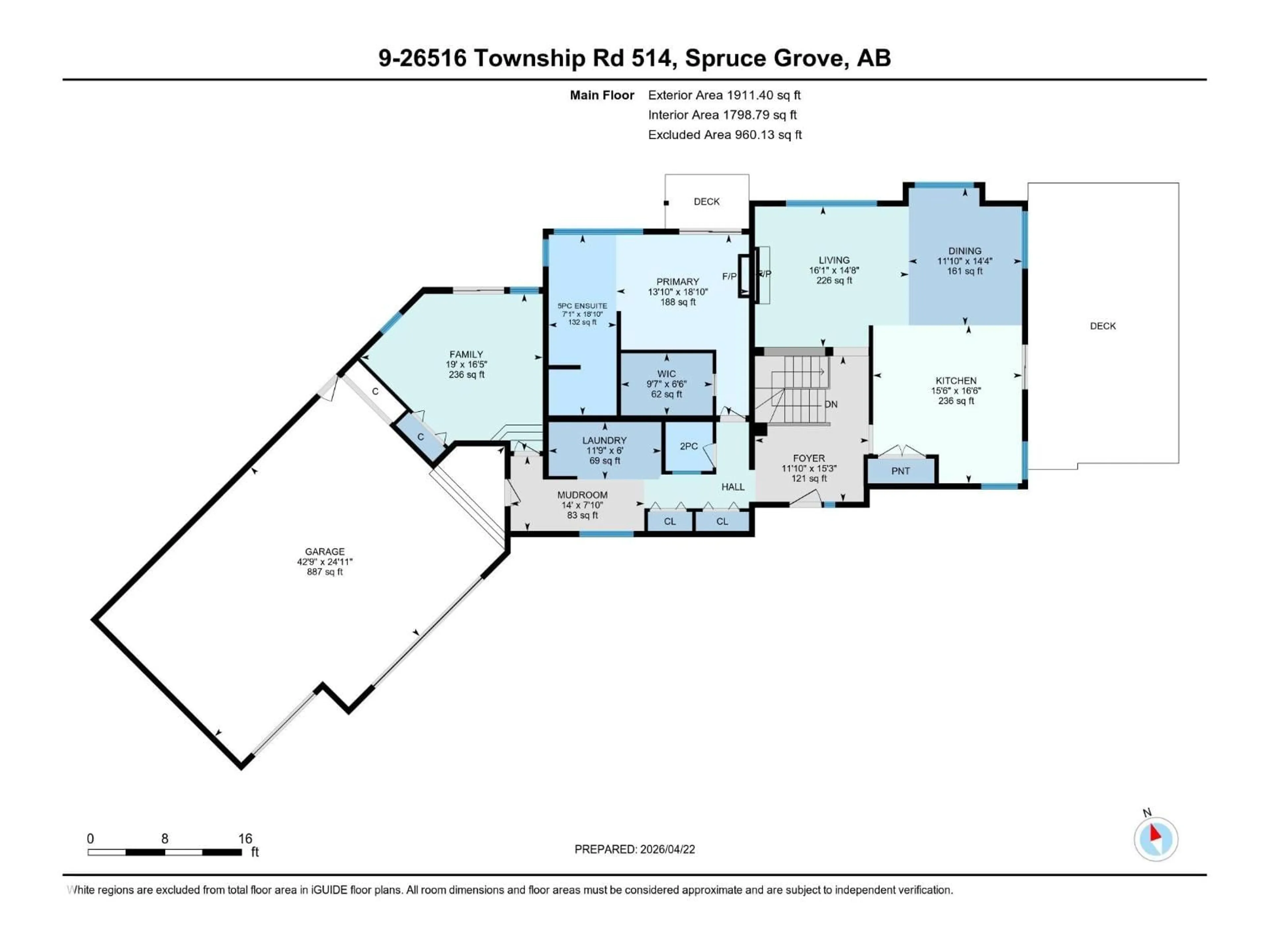 Floor plan for 9 - 26516 TWP ROAD 514, Rural Parkland County Alberta T7Y1E9