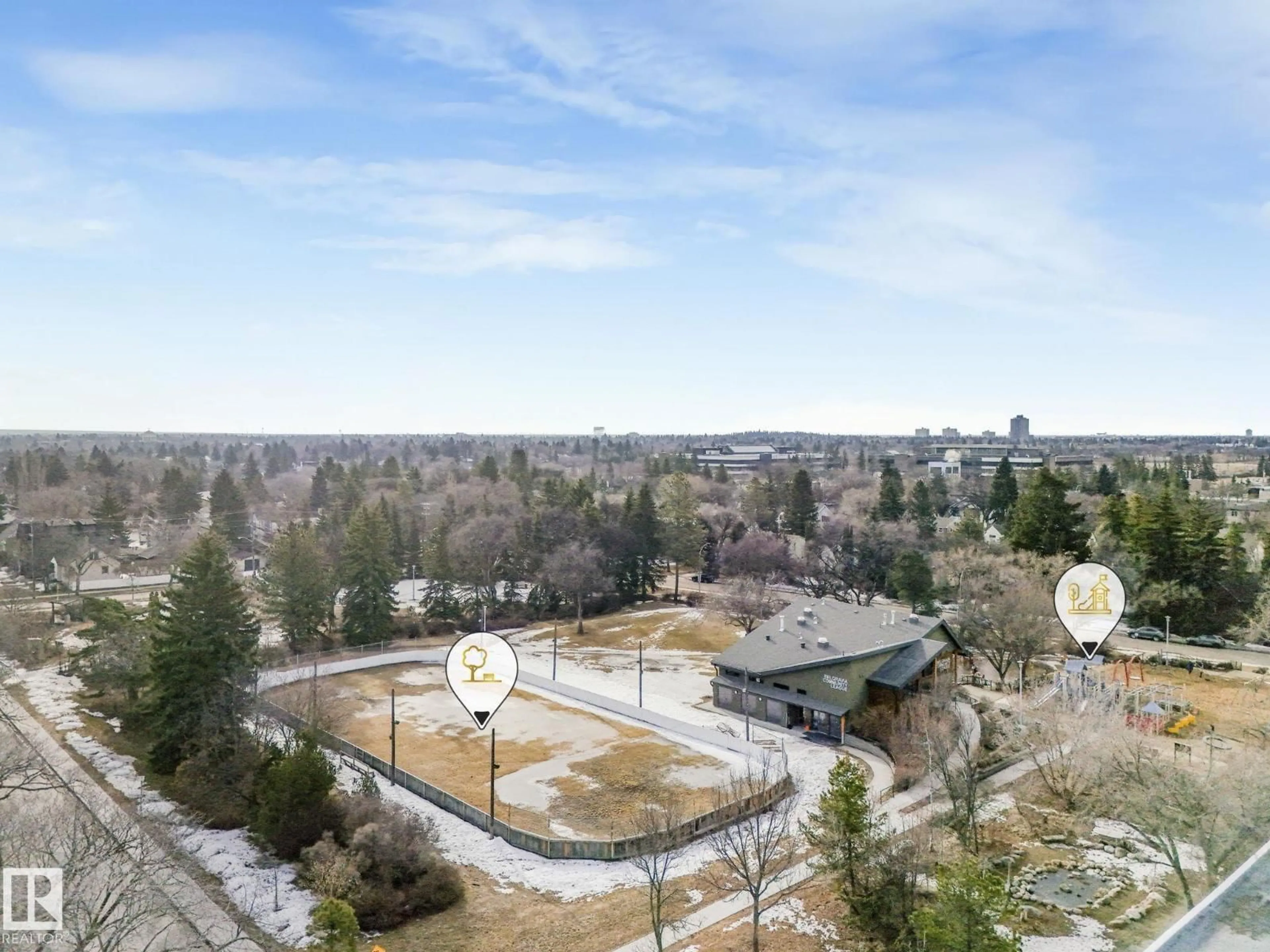 A pic from outside/outdoor area/front of a property/back of a property/a pic from drone, mountain view for 11643 76 AV, Edmonton Alberta T6G0K9