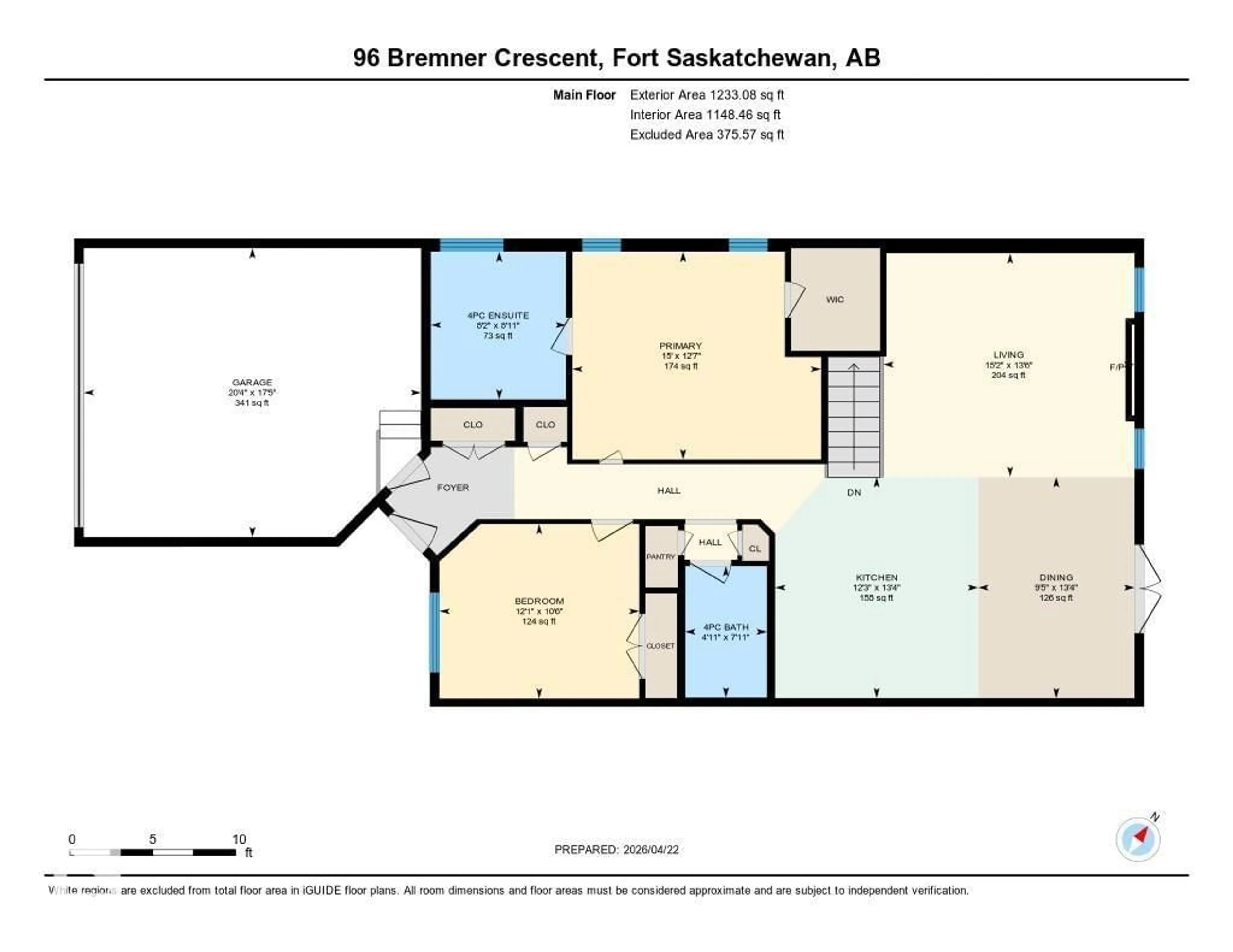 Floor plan for 96 BREMNER, Fort Saskatchewan Alberta T8L0E2