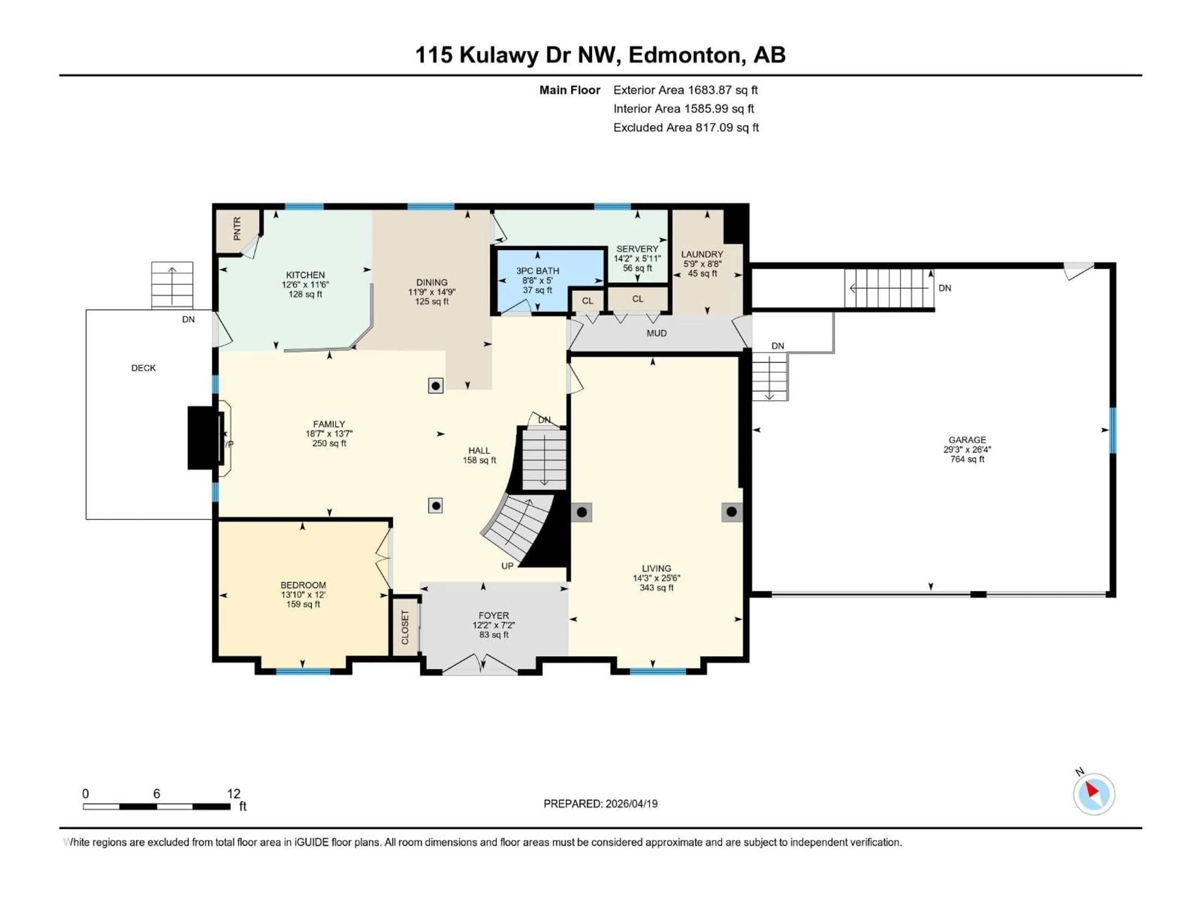 Floor plan for N NW - 115 KULAWY DR, Edmonton Alberta T6L6T9