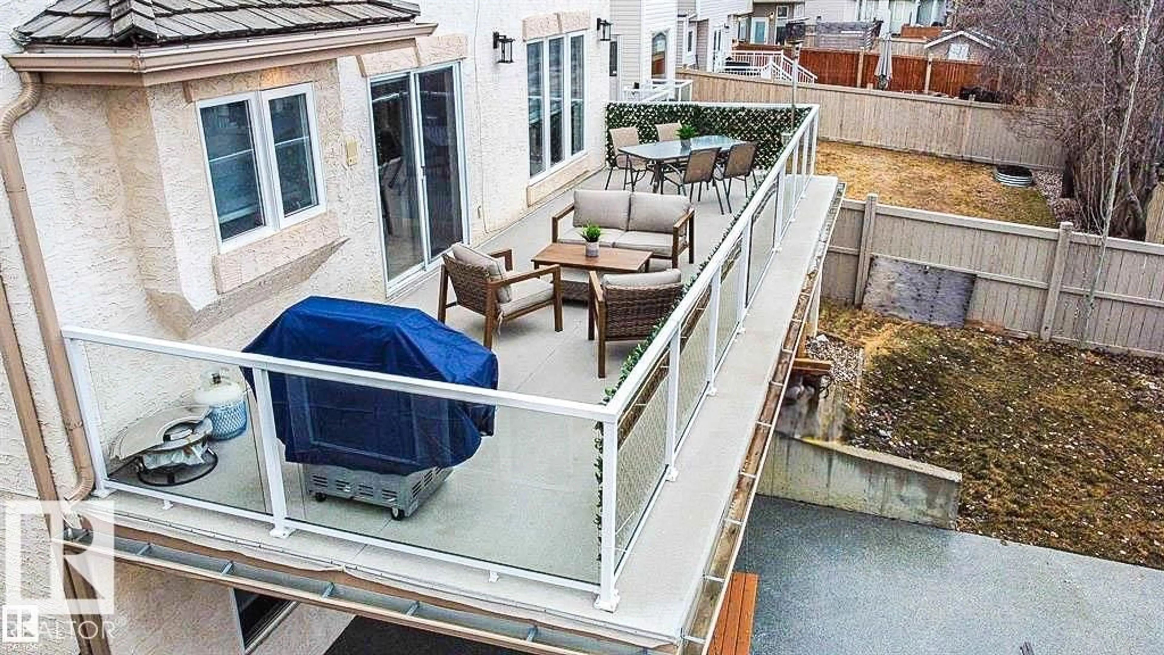 Patio, city buildings view from balcony for 427 NORWAY CR, Sherwood Park Alberta T8A5Z4