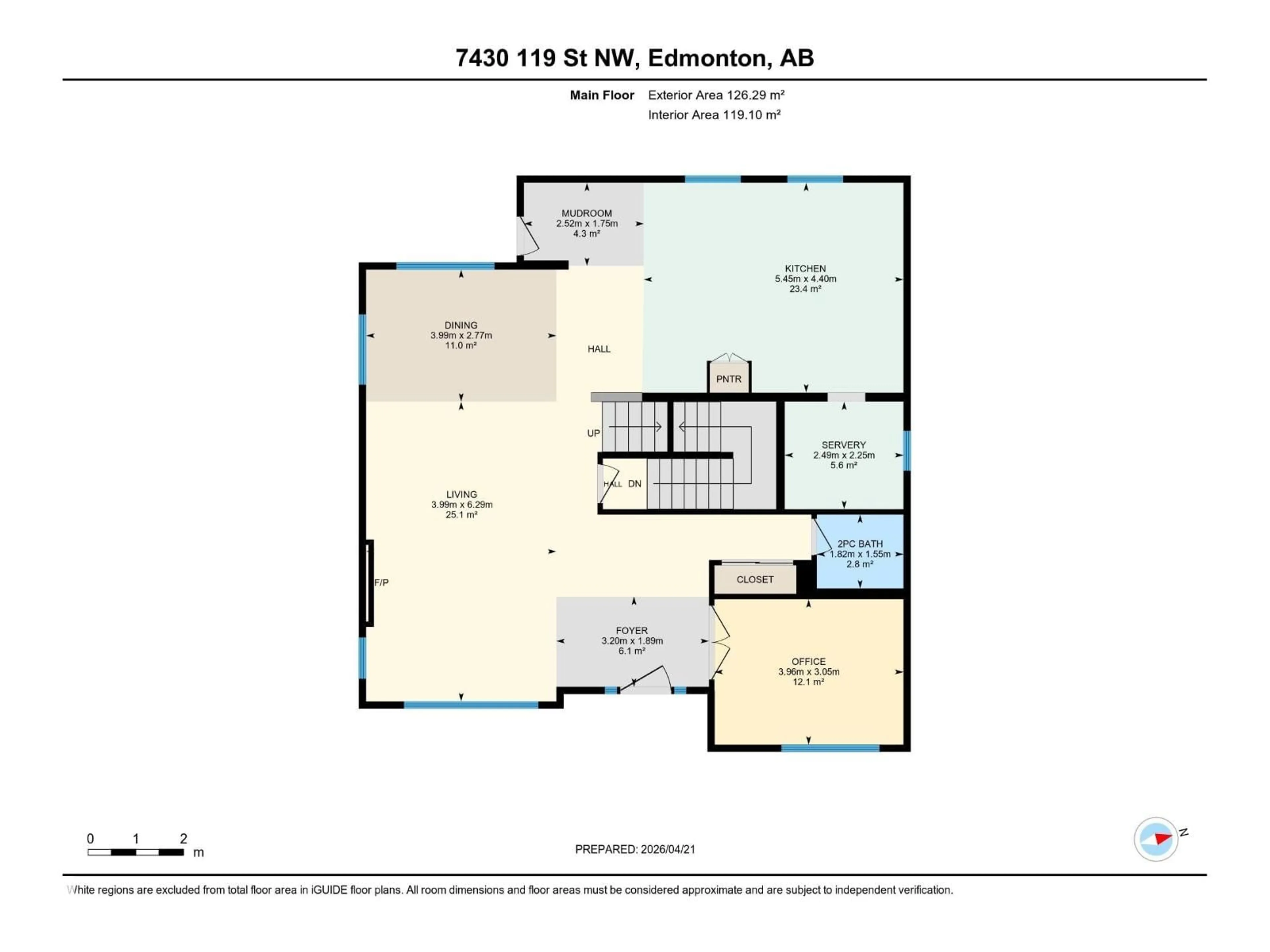 Floor plan for 7430 119 ST, Edmonton Alberta T6G1W1