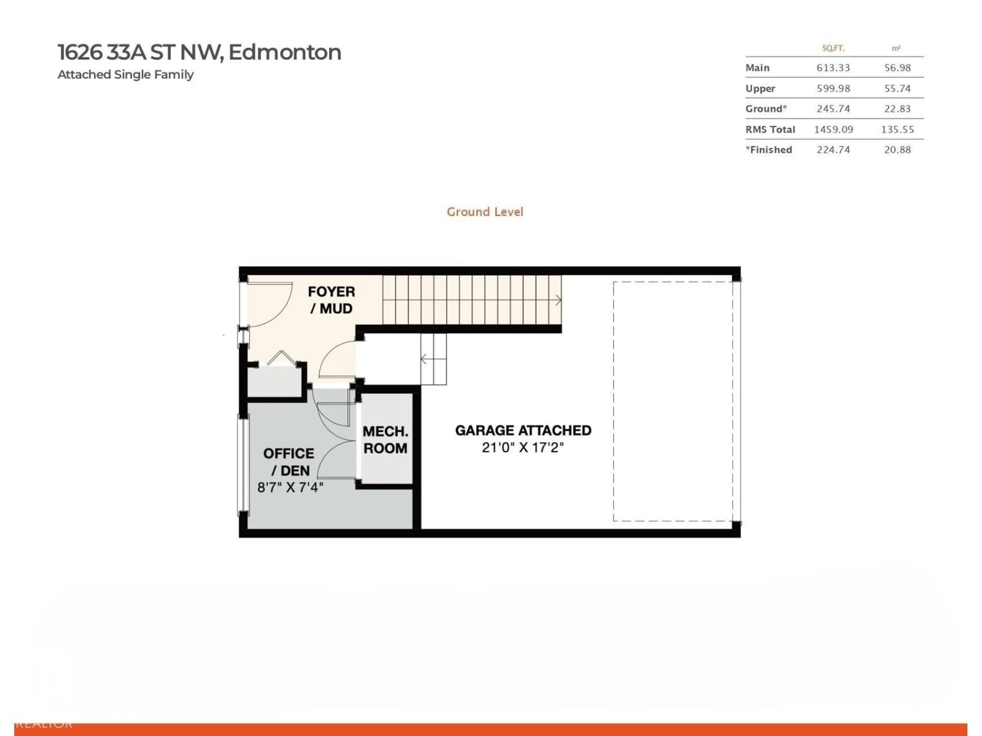 Floor plan for NW - 1626 33A ST, Edmonton Alberta T6T0K3