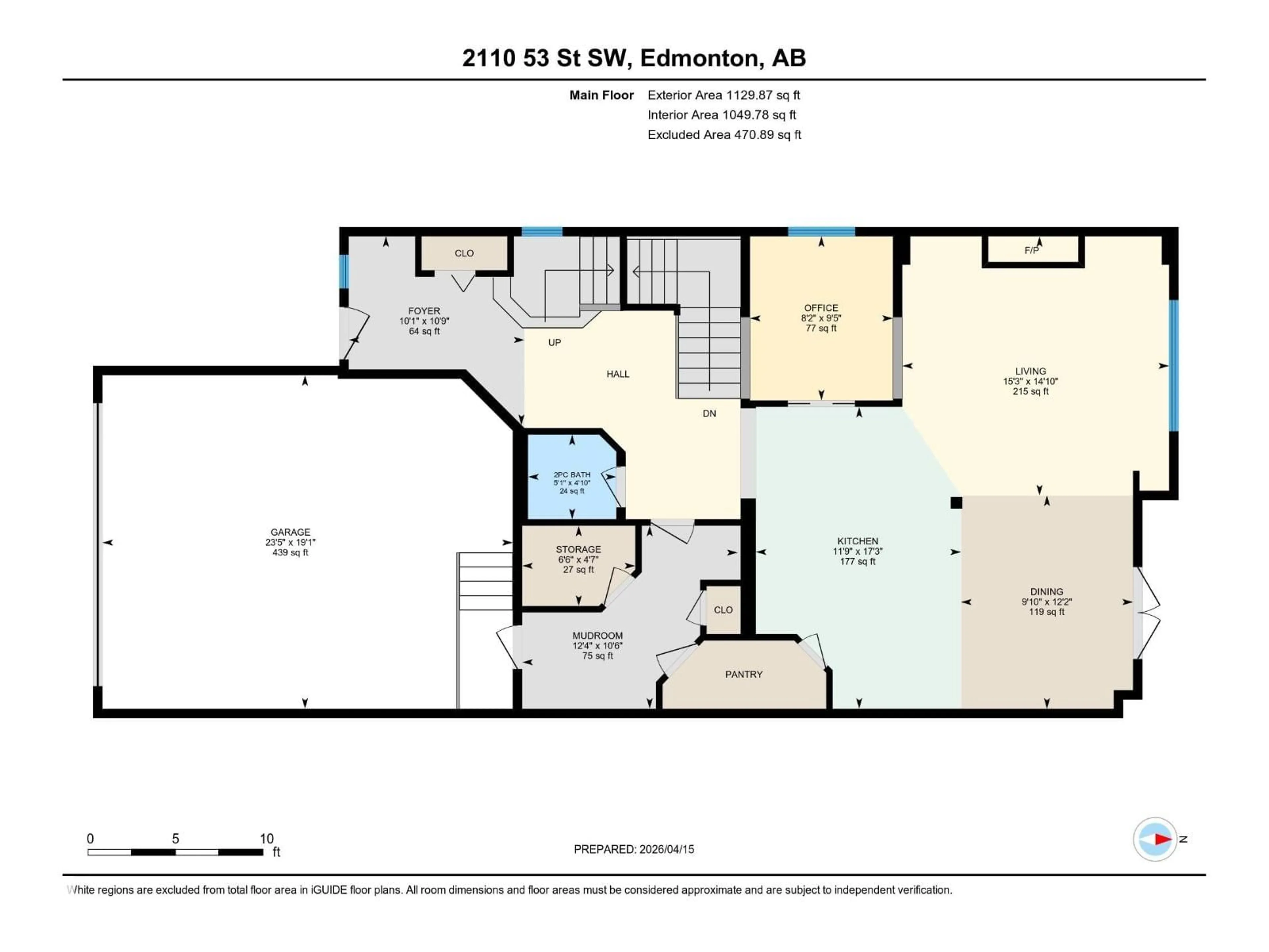 Floor plan for 2110 53 ST, Edmonton Alberta T6L3K3