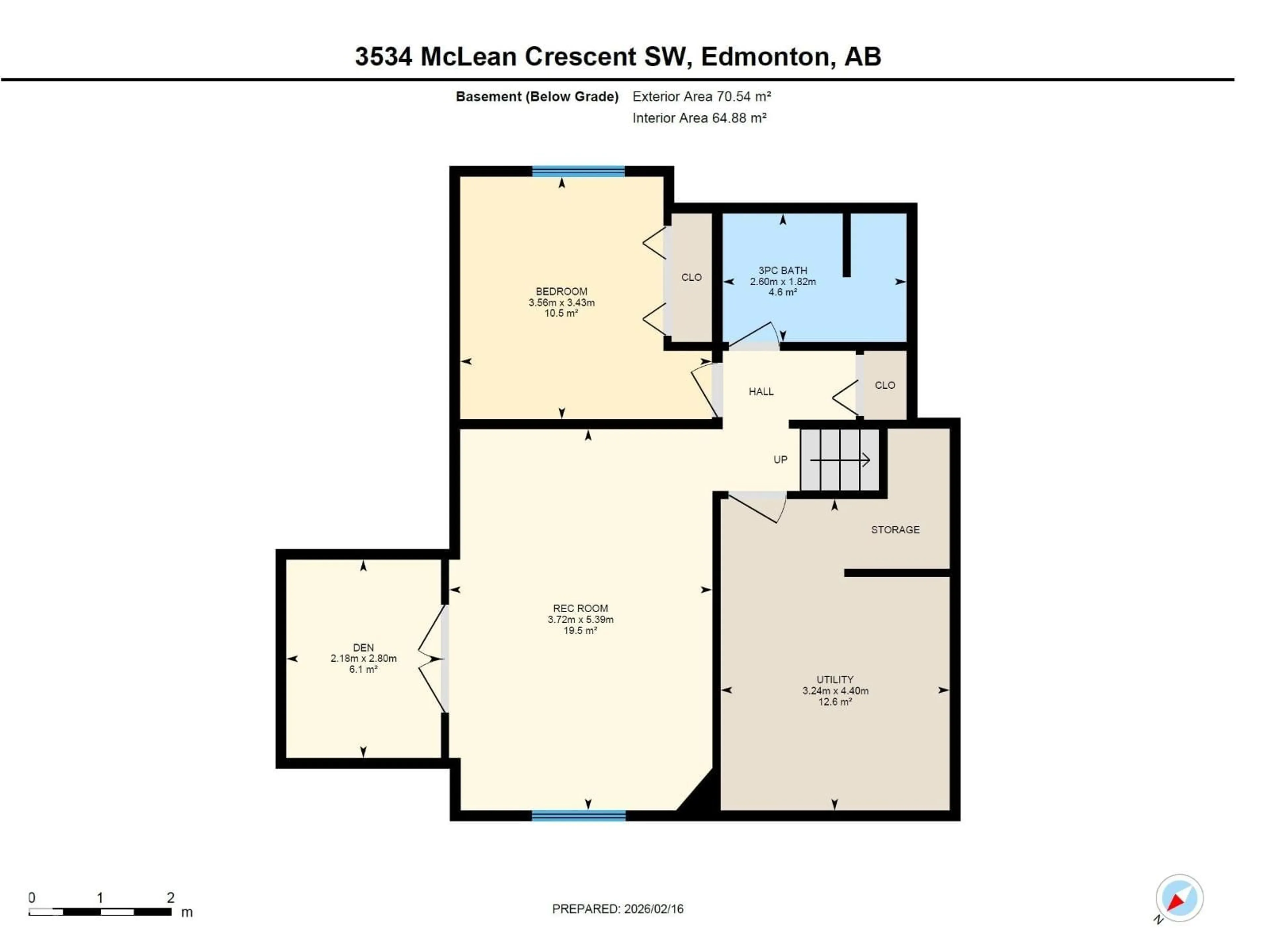 Floor plan for SW - 3534 MCLEAN CR, Edmonton Alberta T6W1M3