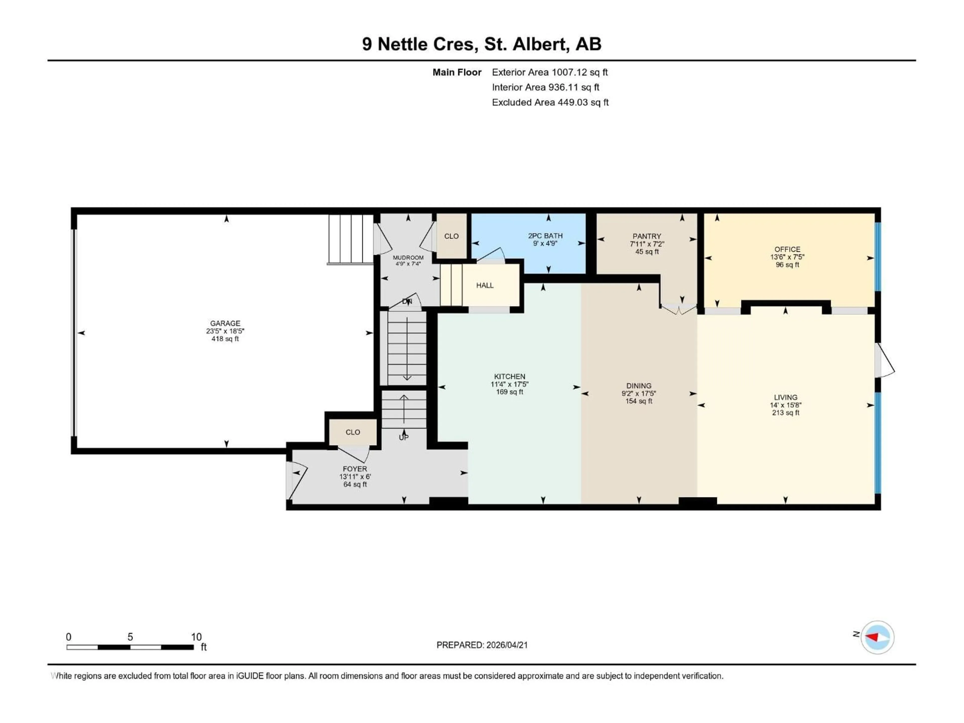 Floor plan for 9 NETTLE CR, St. Albert Alberta T8N7Z8