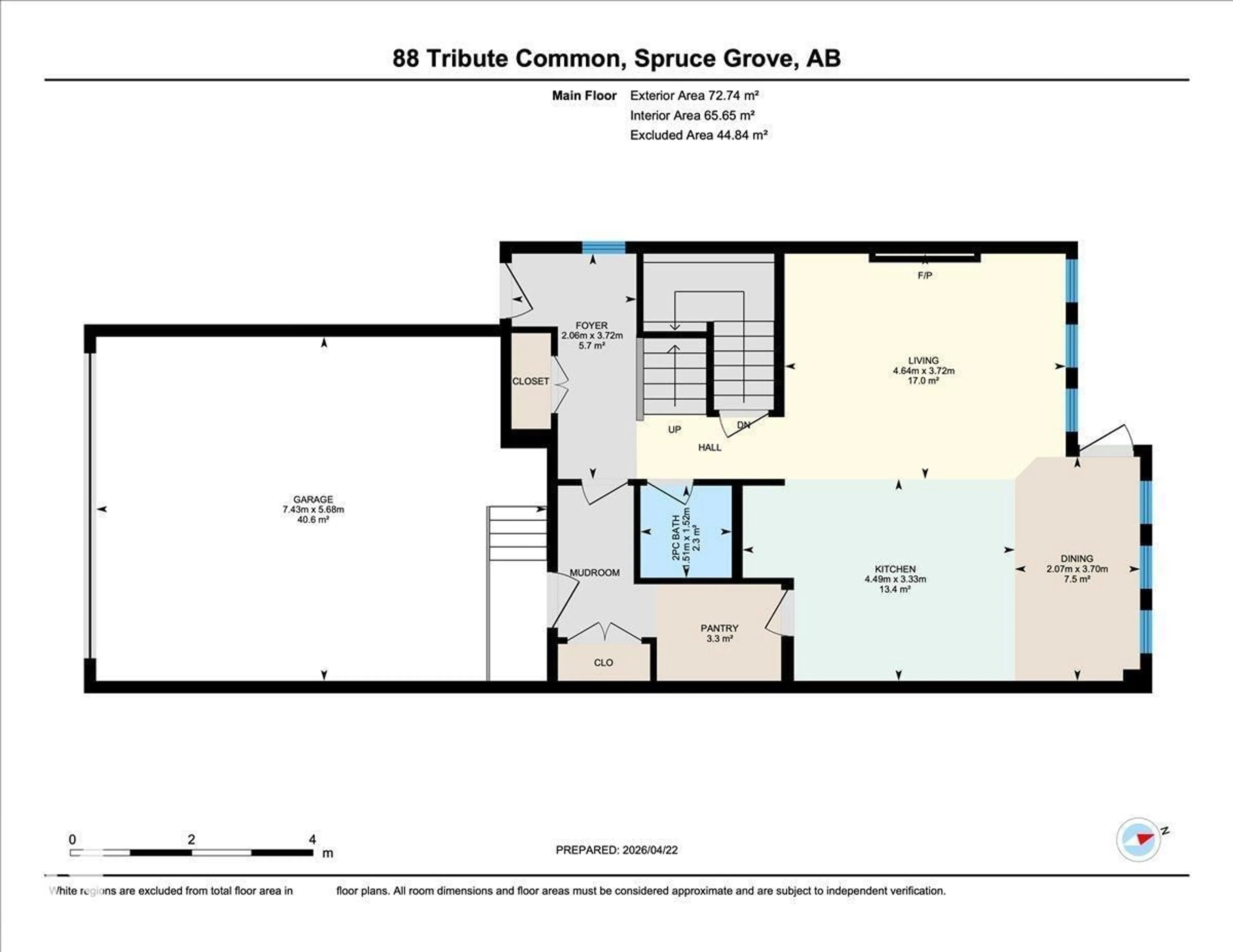 Floor plan for 88 TRIBUTE CM, Spruce Grove Alberta T7X0W6