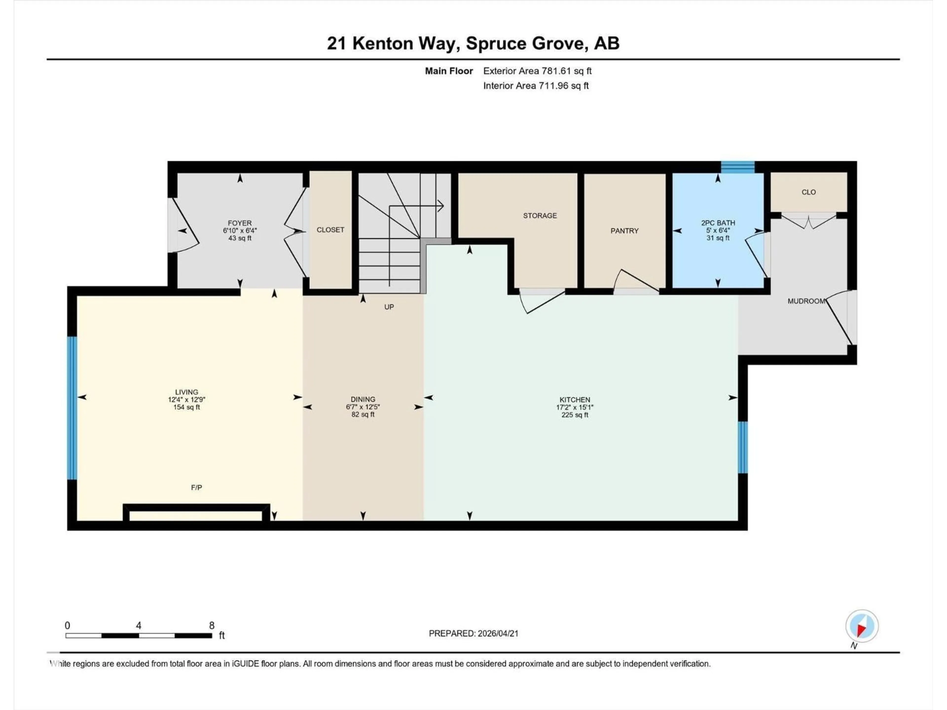Floor plan for 21 KENTON WY, Spruce Grove Alberta T7X0P7