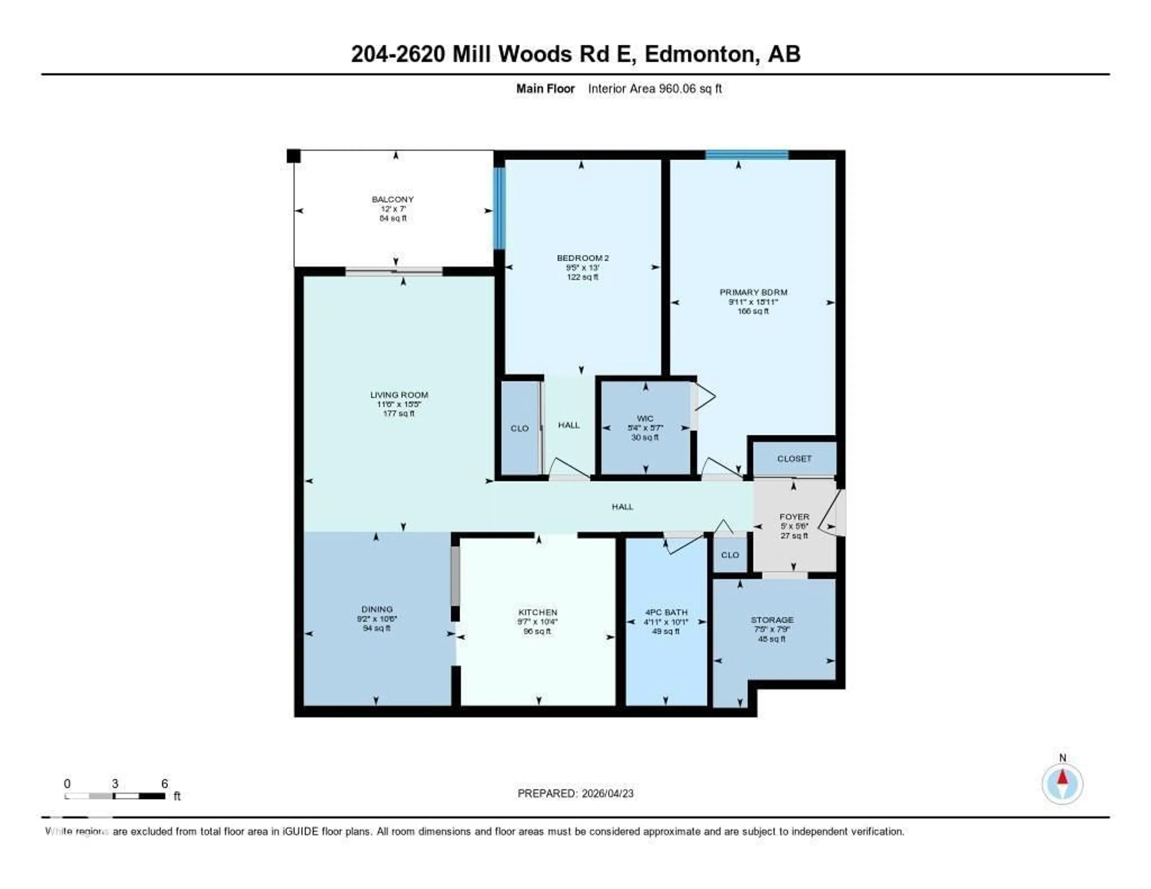 Floor plan for #204 - 2620 MILL WOODS RD E, Edmonton Alberta T6L5K6