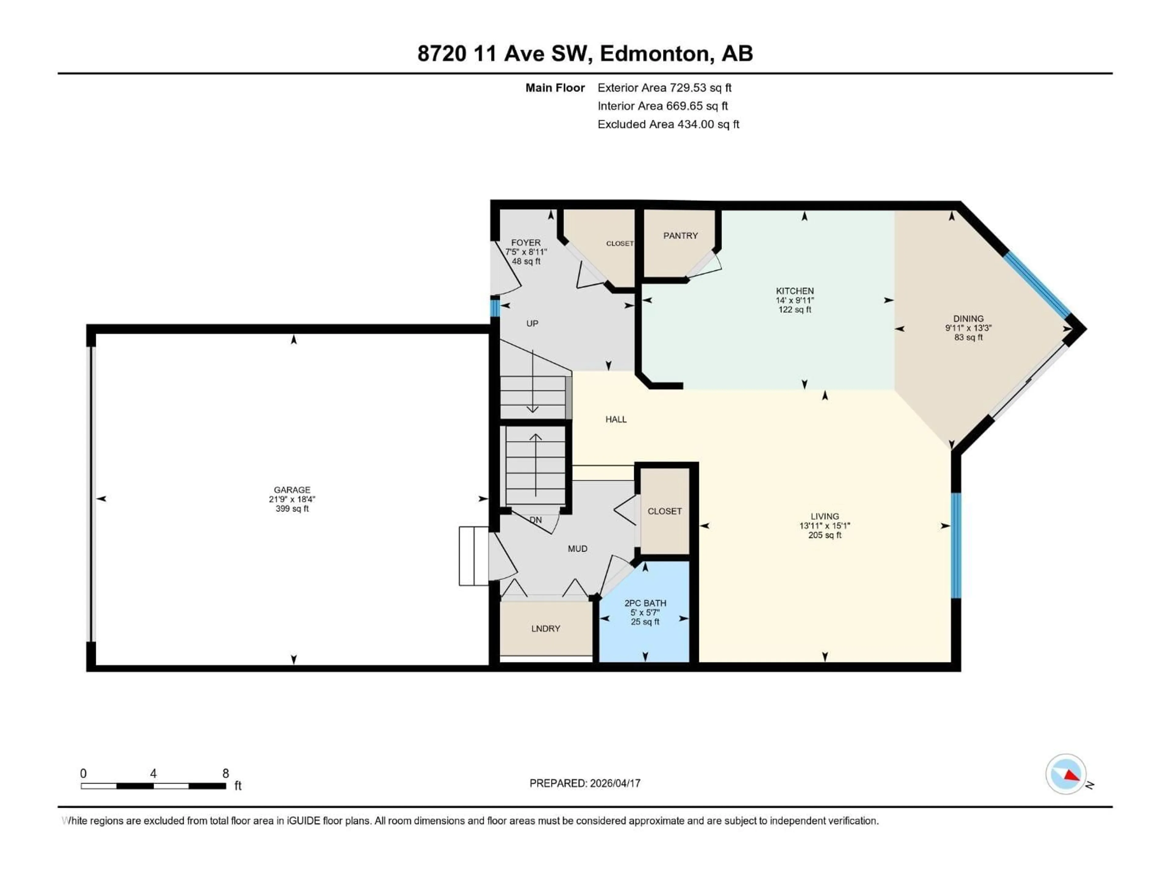 Floor plan for SW - 8720 11 AV, Edmonton Alberta T6X1J5