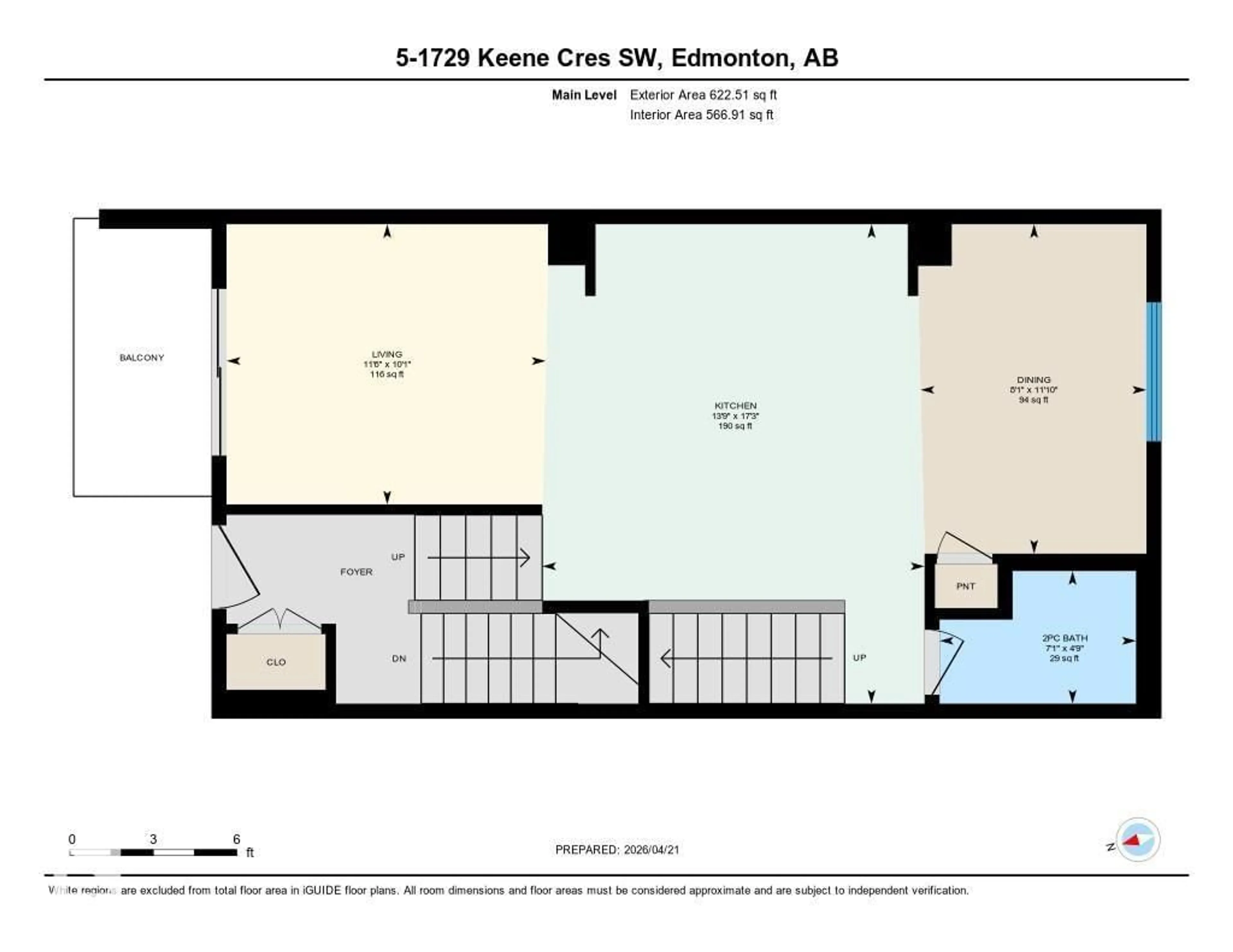 Floor plan for 5 - 1729 KEENE CR, Edmonton Alberta T6W4B6