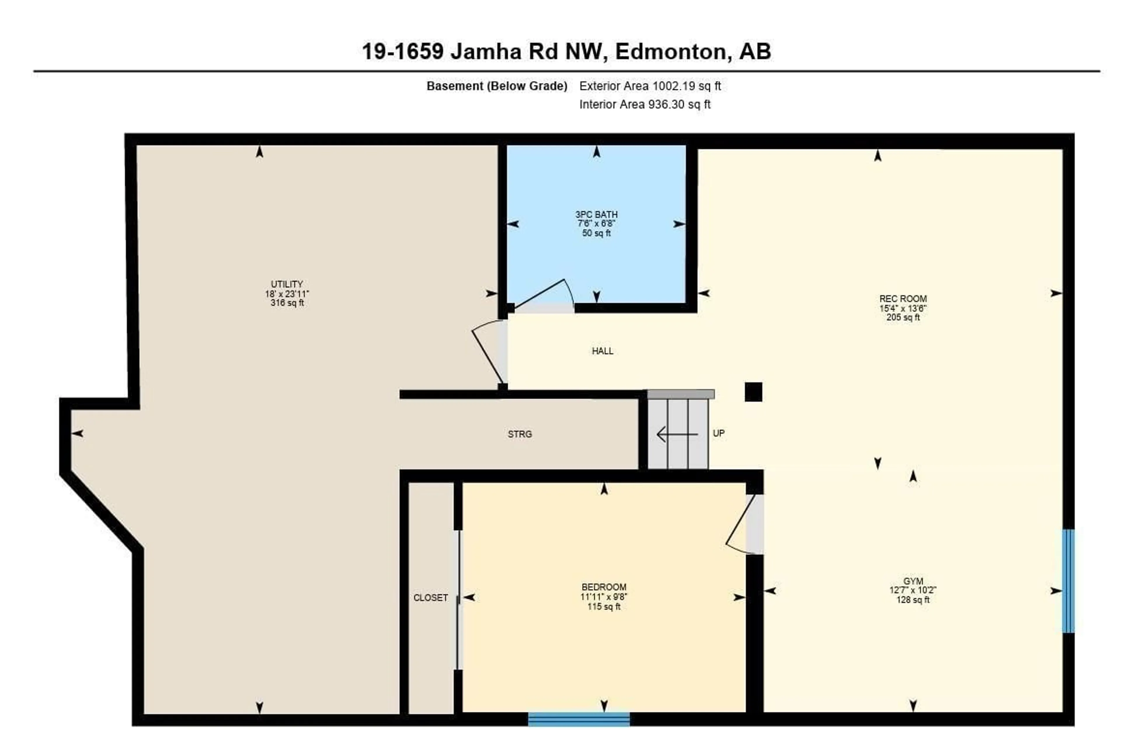 Floor plan for 19 - 1659 JAMHA RD, Edmonton Alberta T6L7G6