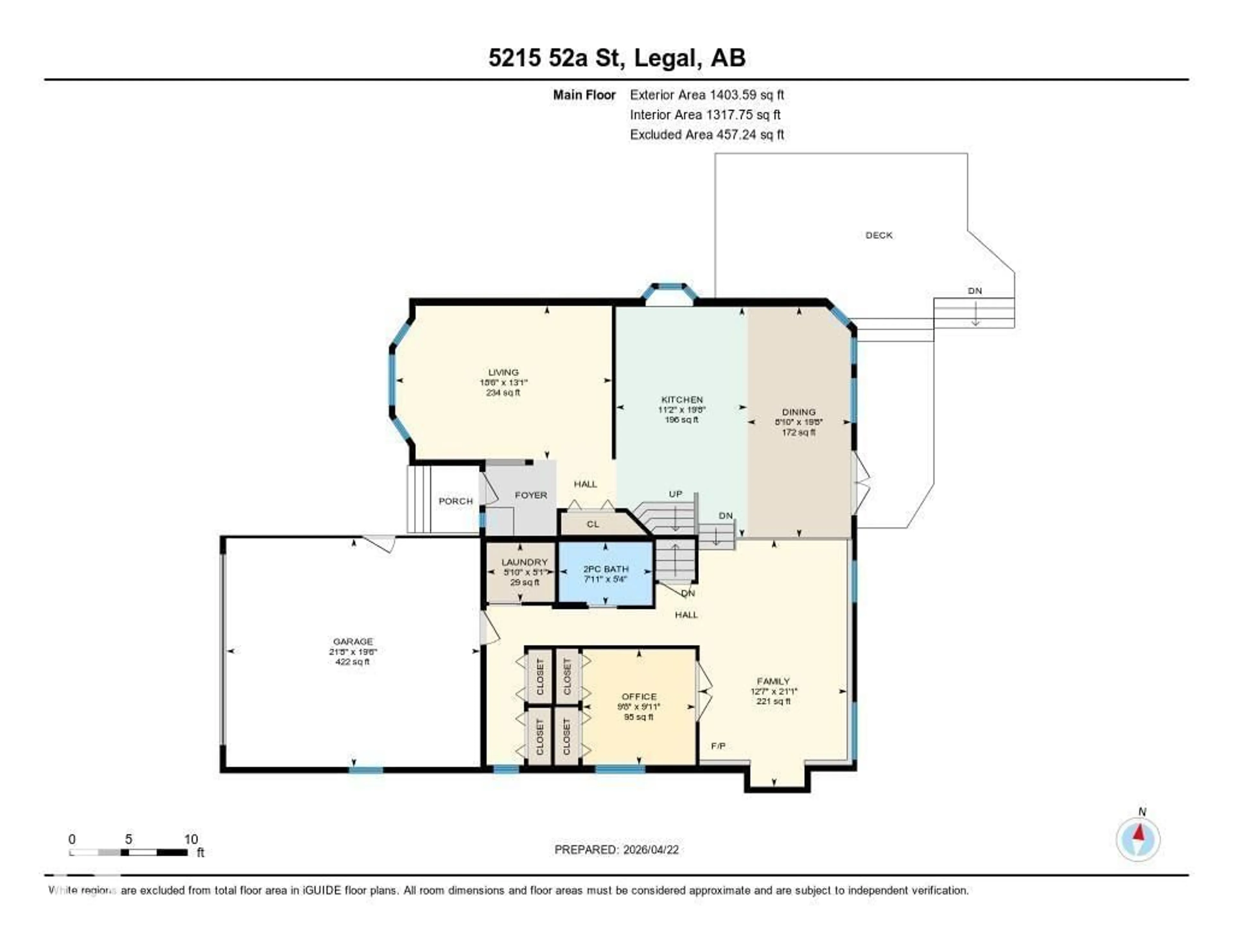 Floor plan for 5215 52A ST, Legal Alberta T0G1L0