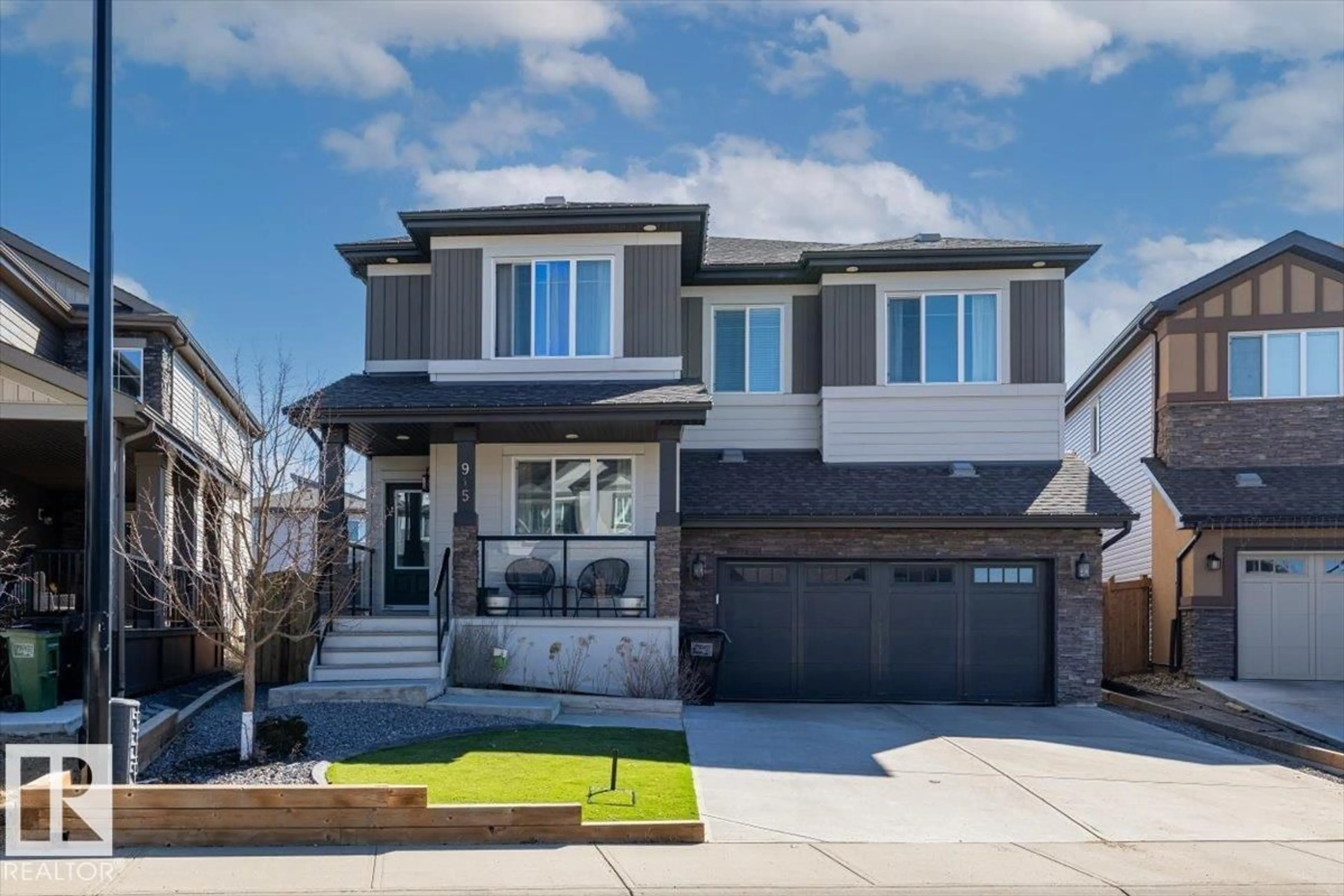 Home with brick exterior material, street for SW - 915 177 ST, Edmonton Alberta T6W2X2