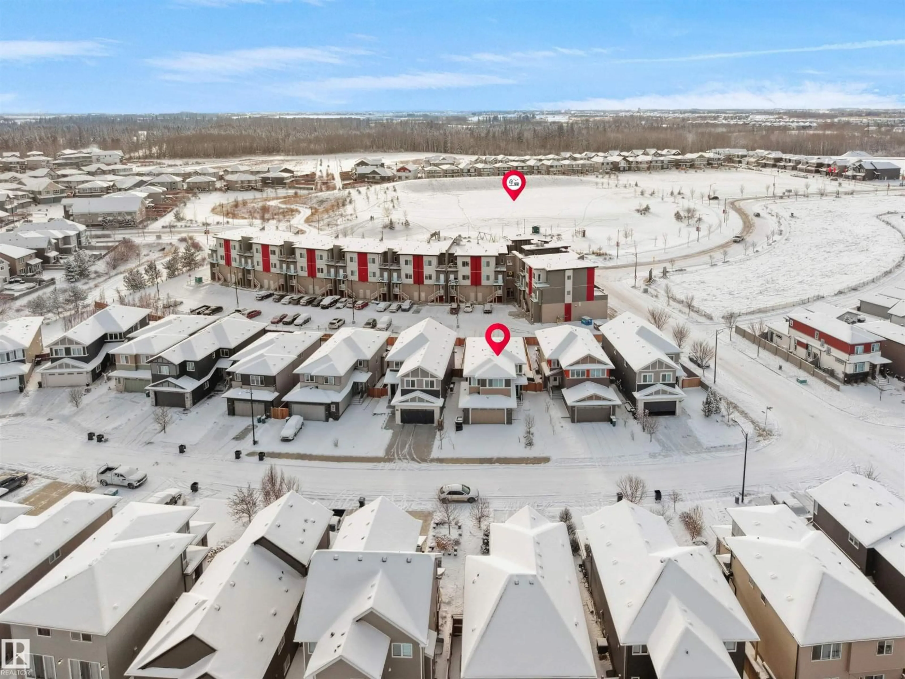 A pic from outside/outdoor area/front of a property/back of a property/a pic from drone, city buildings view from balcony for NW - 20827 130 AV, Edmonton Alberta T5S0L4