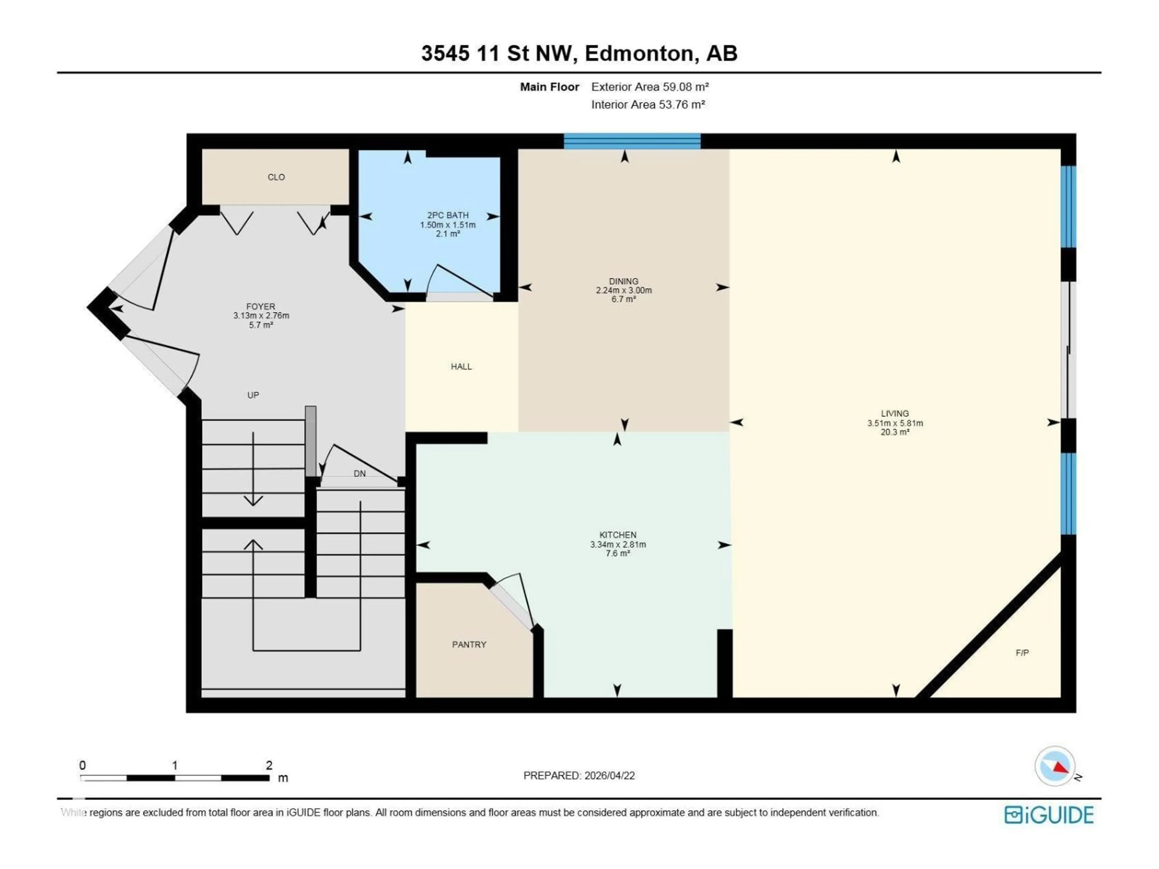 Floor plan for 3545 11 ST, Edmonton Alberta T6T0J7