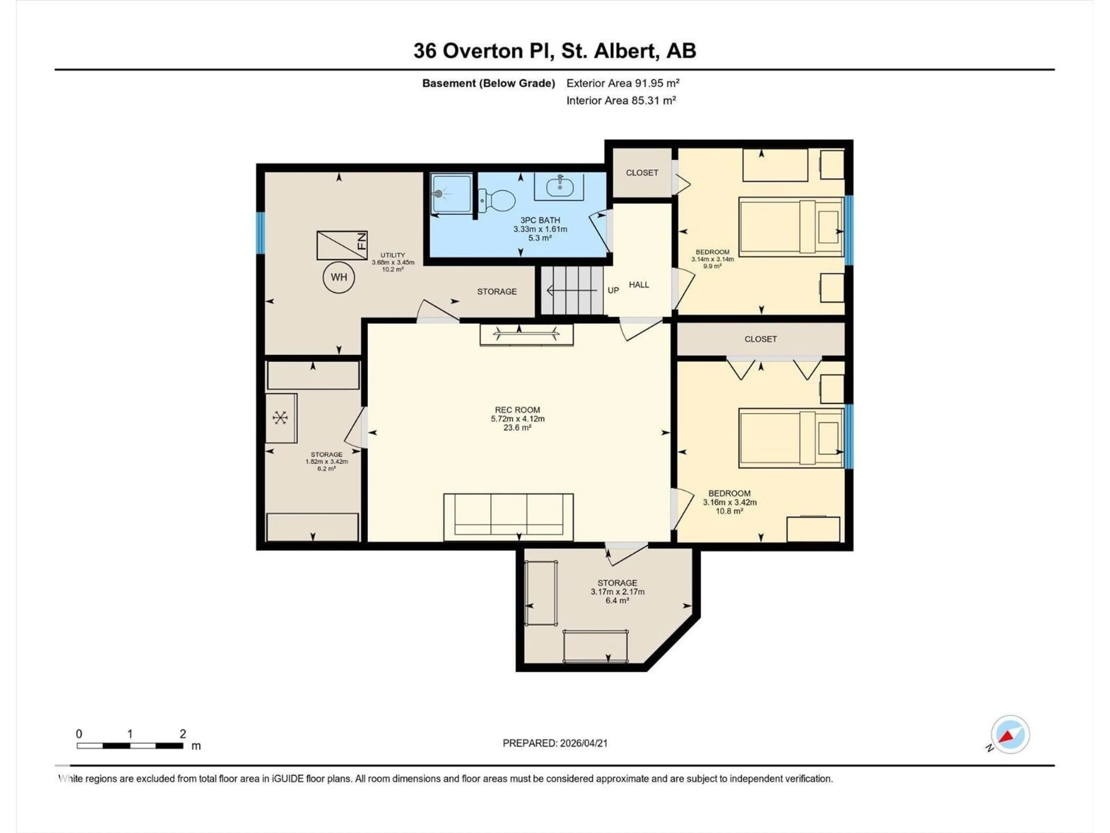 Floor plan for 36 OVERTON PL, St. Albert Alberta T8N6W9