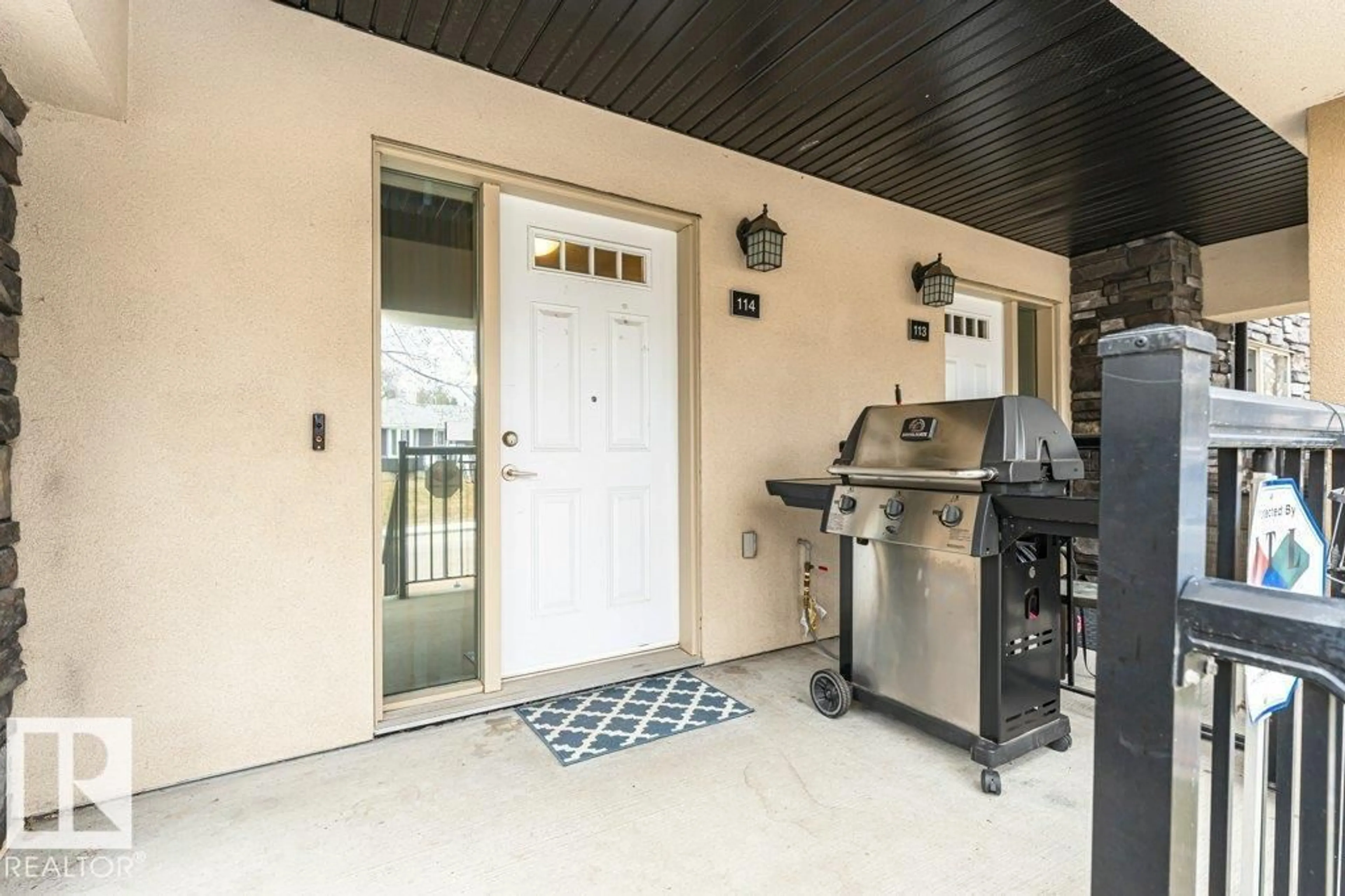 Patio, street for #114 - 10540 56 AV, Edmonton Alberta T6H0X7