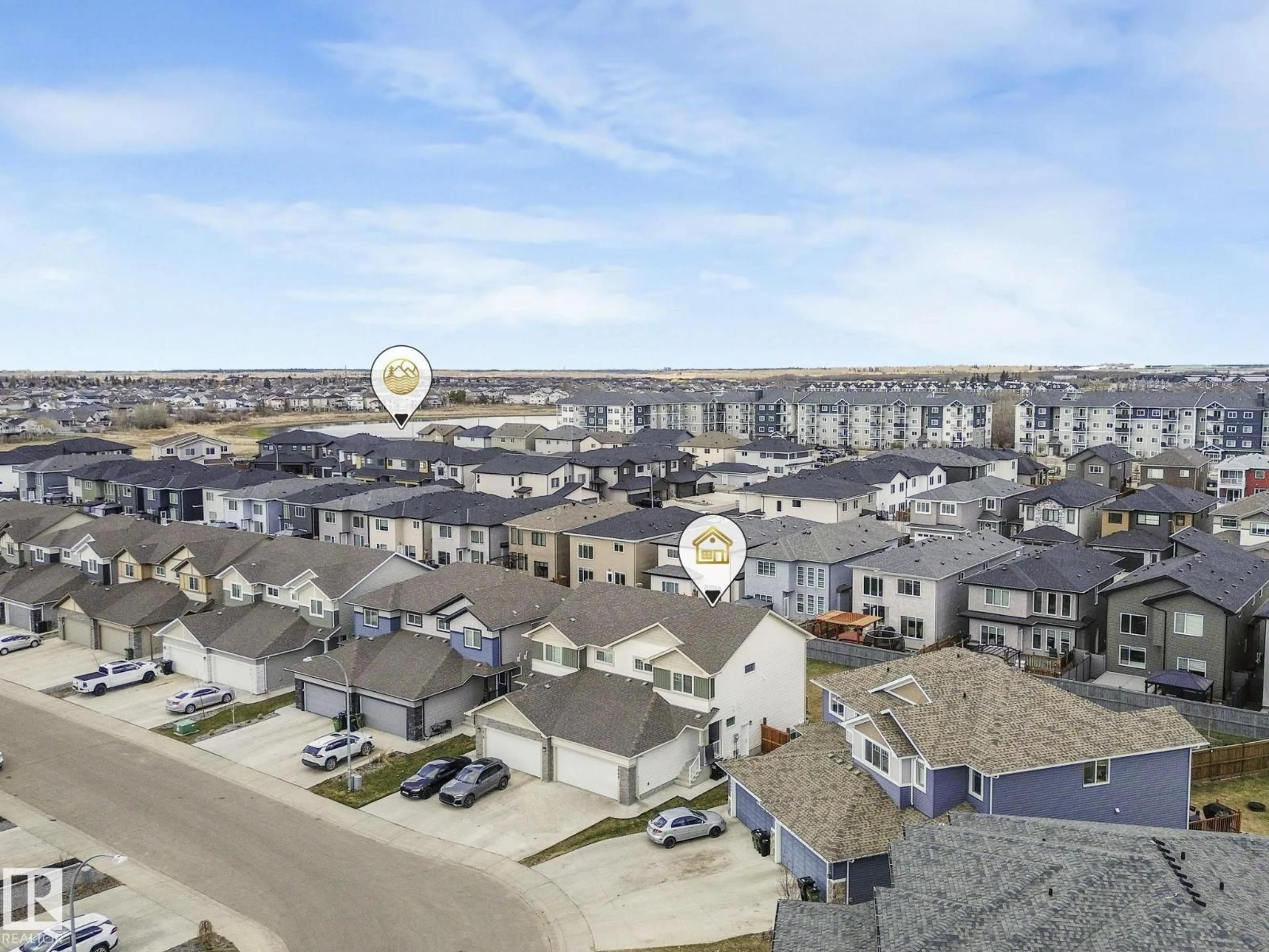 A pic from outside/outdoor area/front of a property/back of a property/a pic from drone, city buildings view from balcony for 7808 174 AV, Edmonton Alberta T5Z0P1