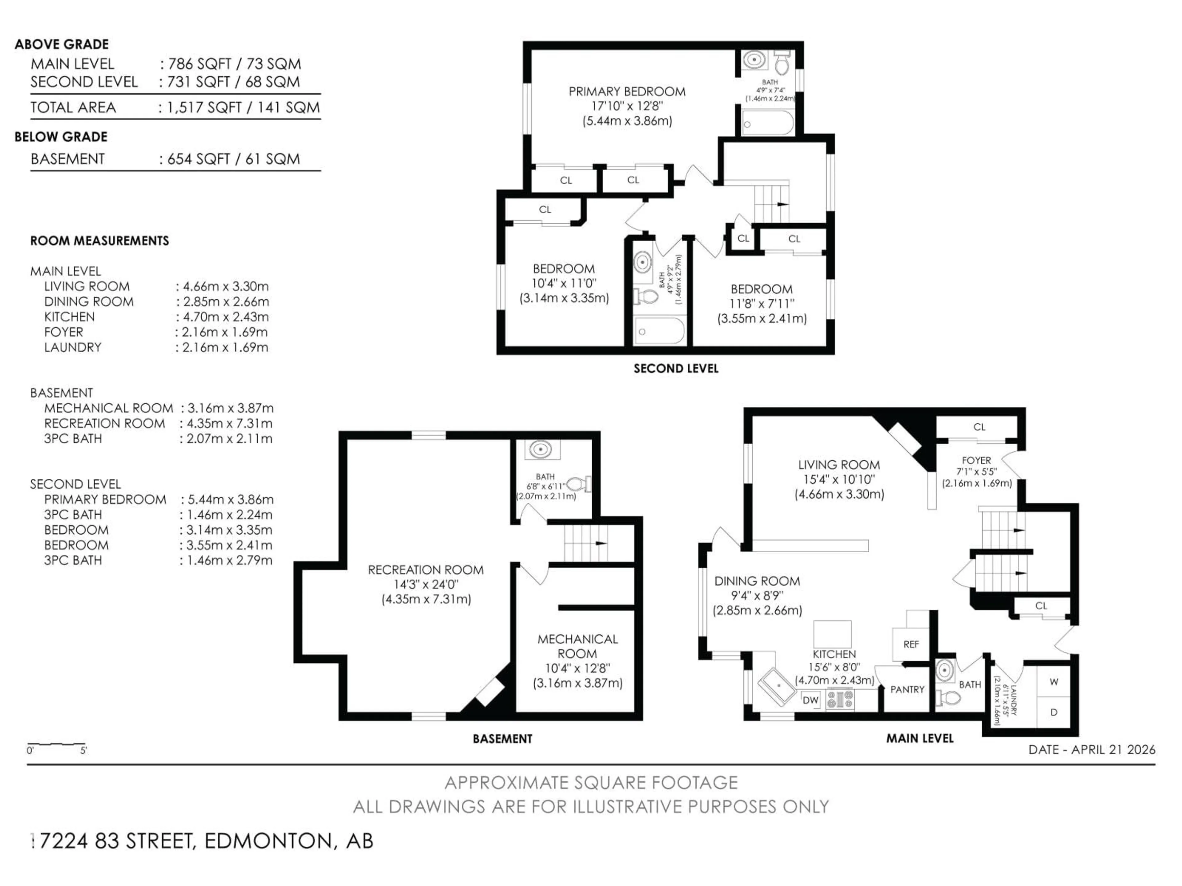 Floor plan for NW - 17224 83 ST, Edmonton Alberta T5Z3M2