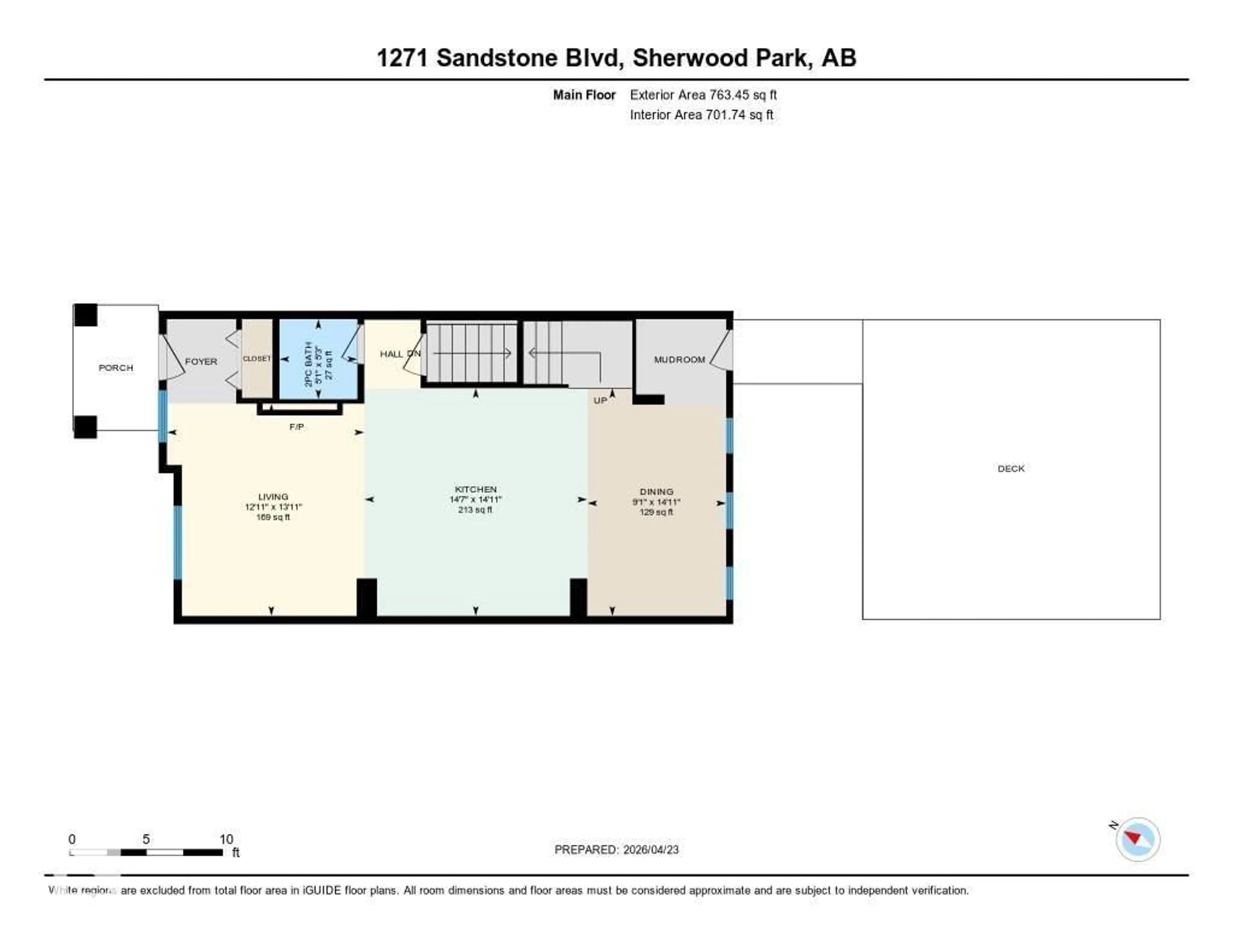 Floor plan for 1271 SANDSTONE BV, Sherwood Park Alberta T8H1B2