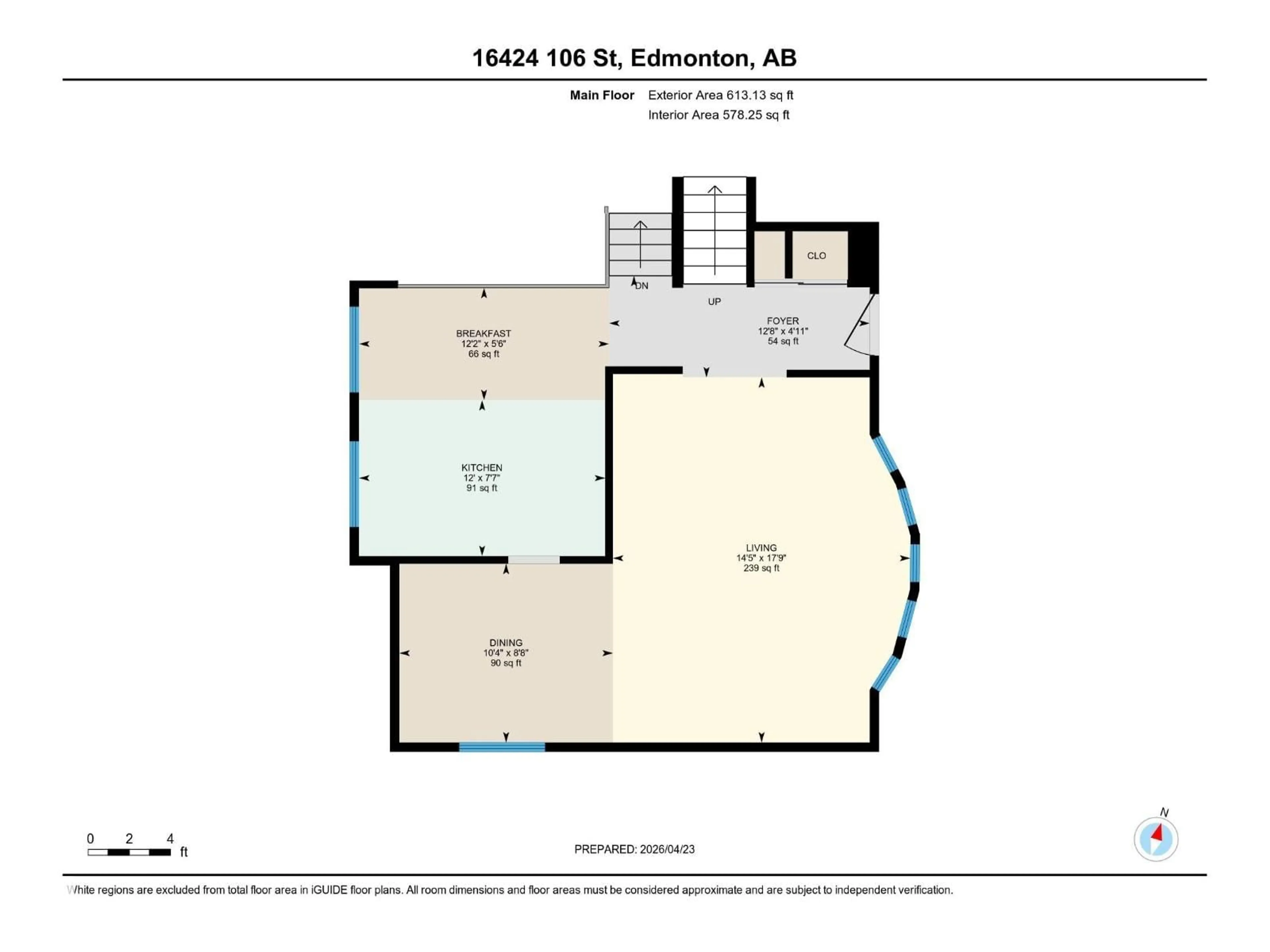 Floor plan for 16424 106 ST, Edmonton Alberta T5X1W5