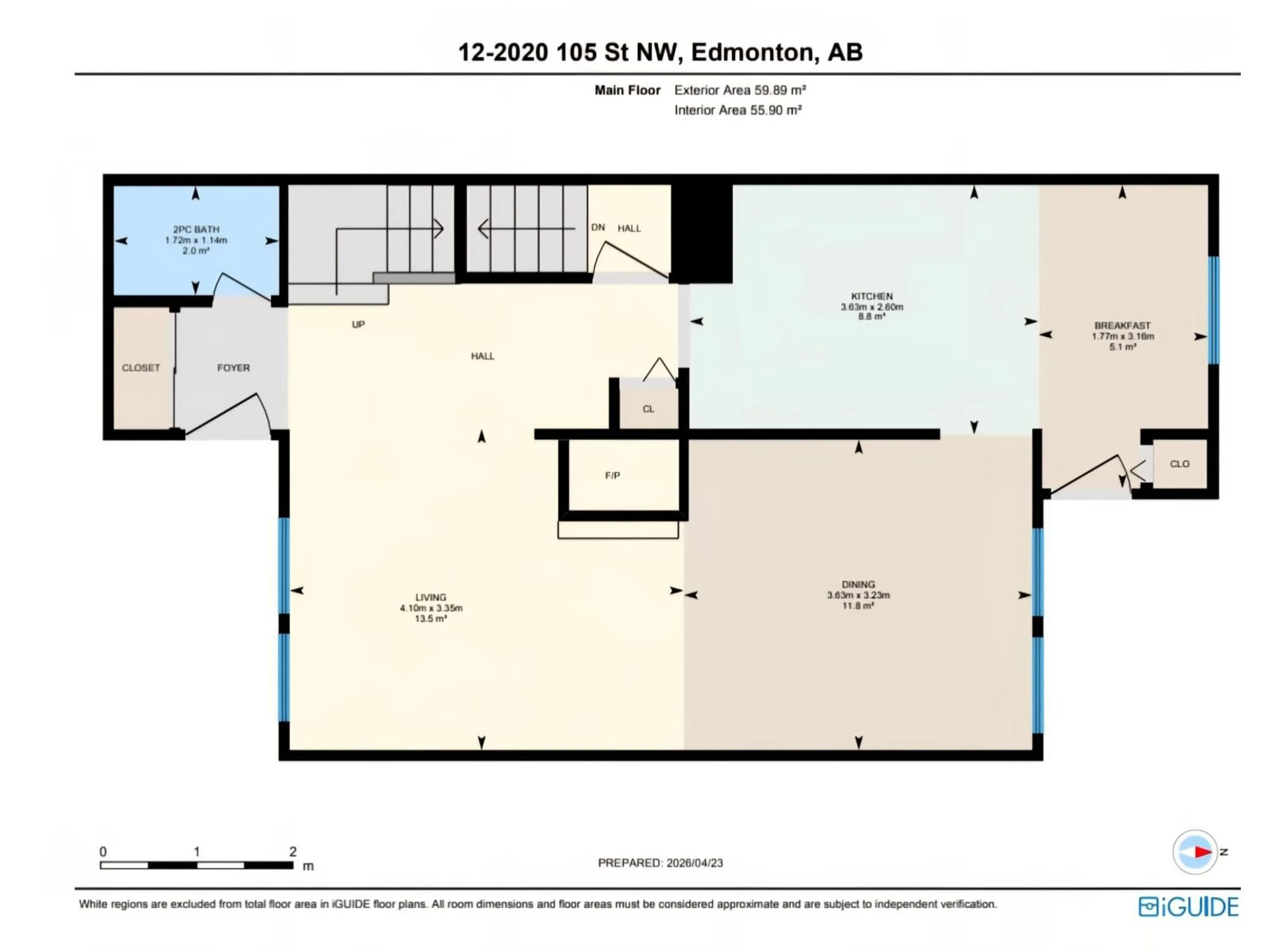 Floor plan for 12 2020 105 ST NW, Edmonton Alberta T6J5J2