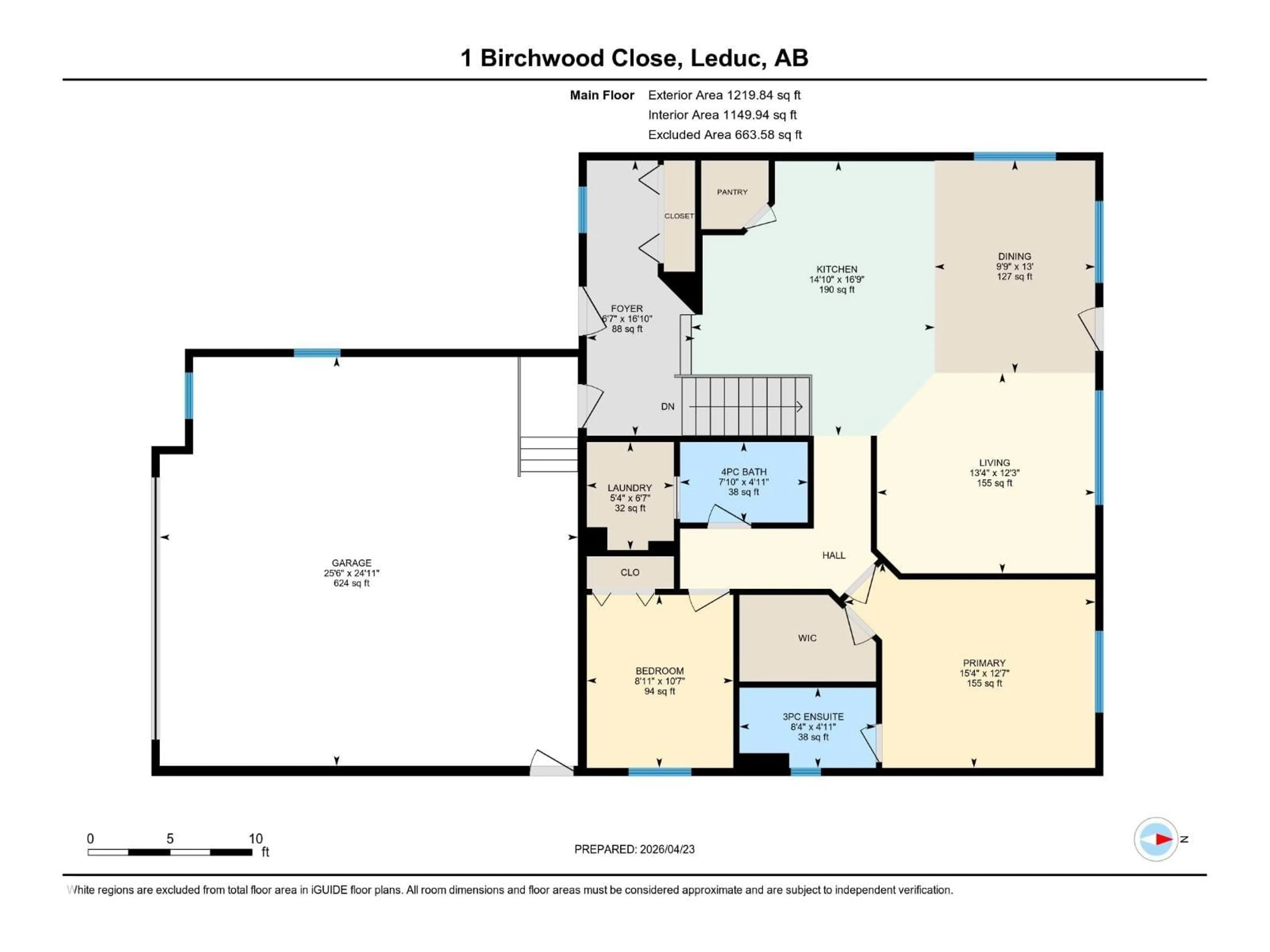 Floor plan for 1 BIRCHWOOD CL, Leduc Alberta T9E8B5