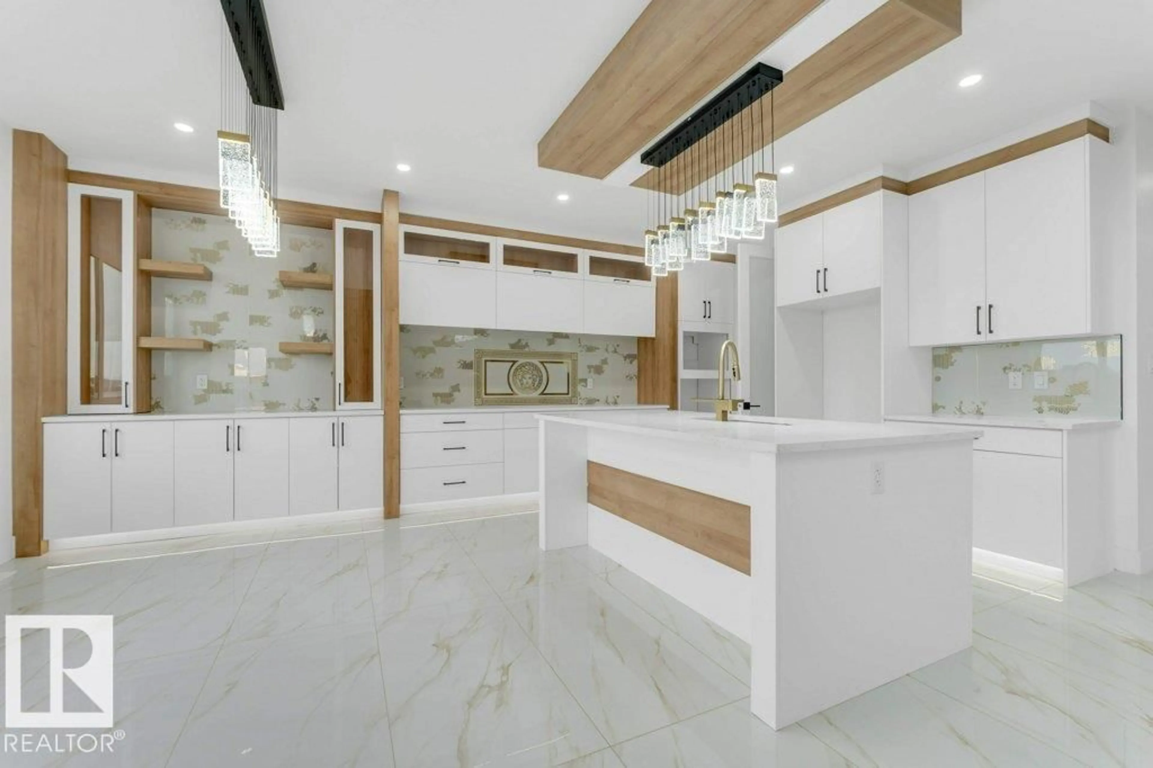 Contemporary kitchen, ceramic/tile floor for 2304 63 AV, Rural Leduc County Alberta T4X0K5